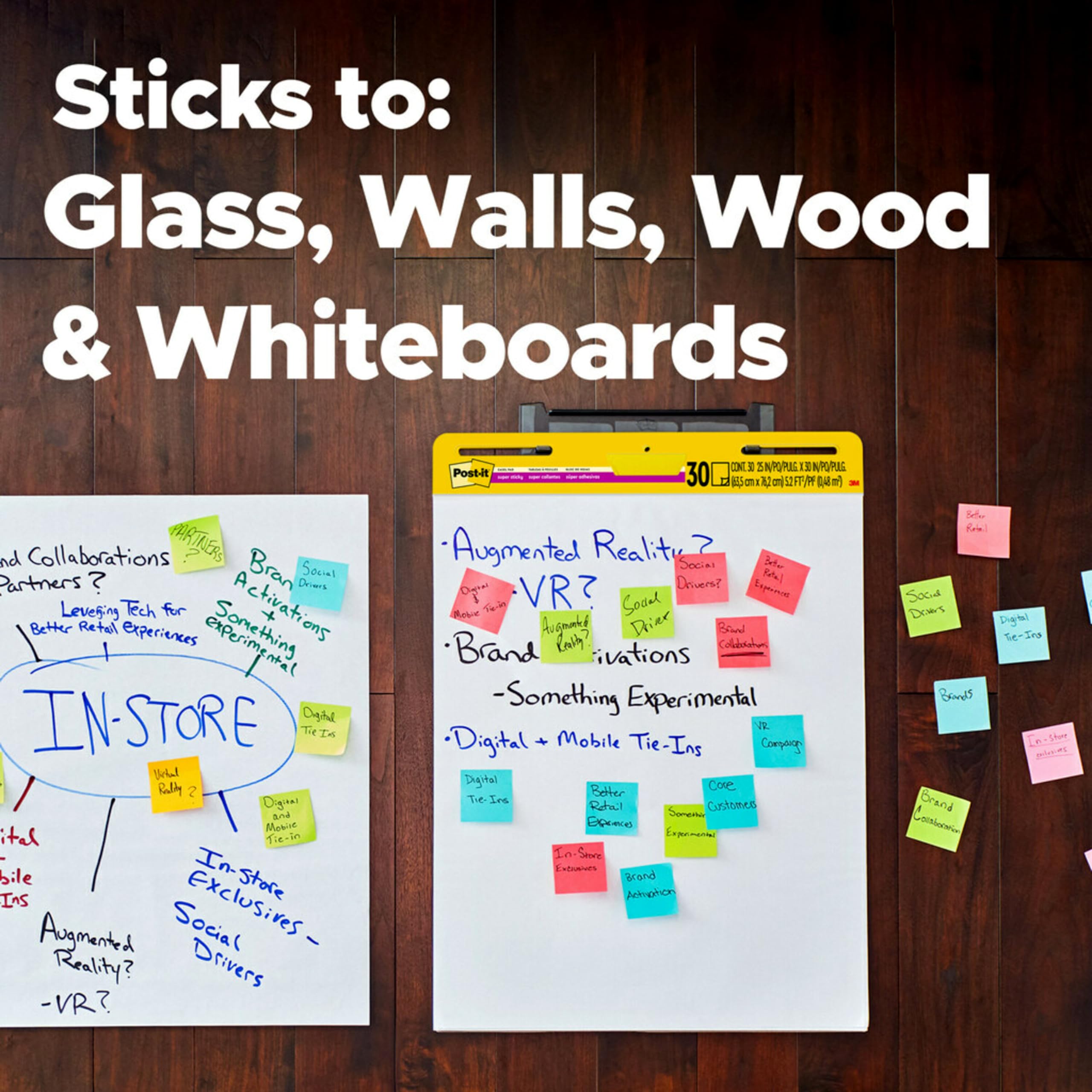 Post It Super Sticky Easel Pad, 25 In X 30 In, White, 30 Sheets/Pad, 4 Pads/Pack, Great For Virtual Teachers And Students (559 Vad 4Pk)