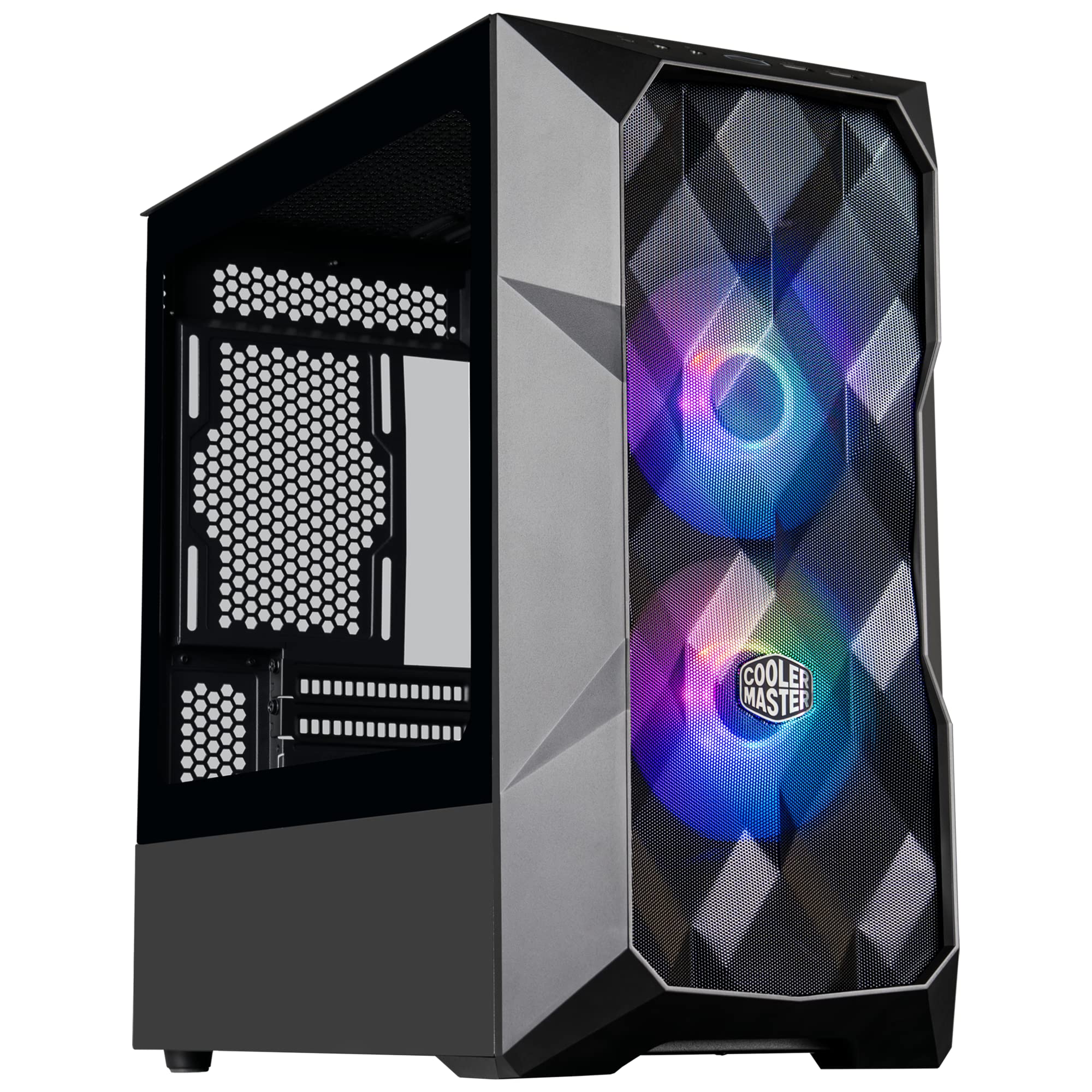 Cooler Master Td300 Mesh Micro Atx Tower With Polygonal Mesh Front Ana Removable Top Panel, Argb/Pwm Hub Tempered Glass, Dual Si