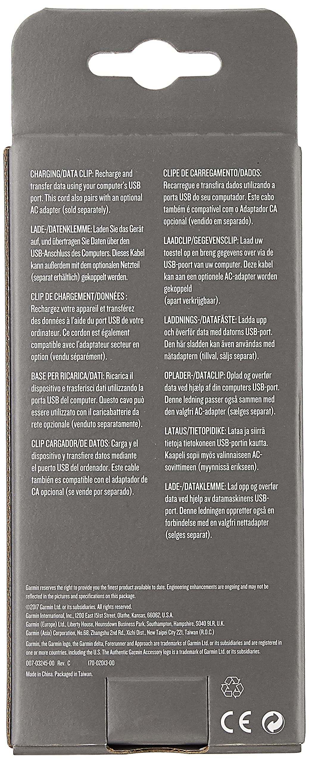 Garmin Charging Clip For Multiple Devices, 010-11029-19, 10 Watts