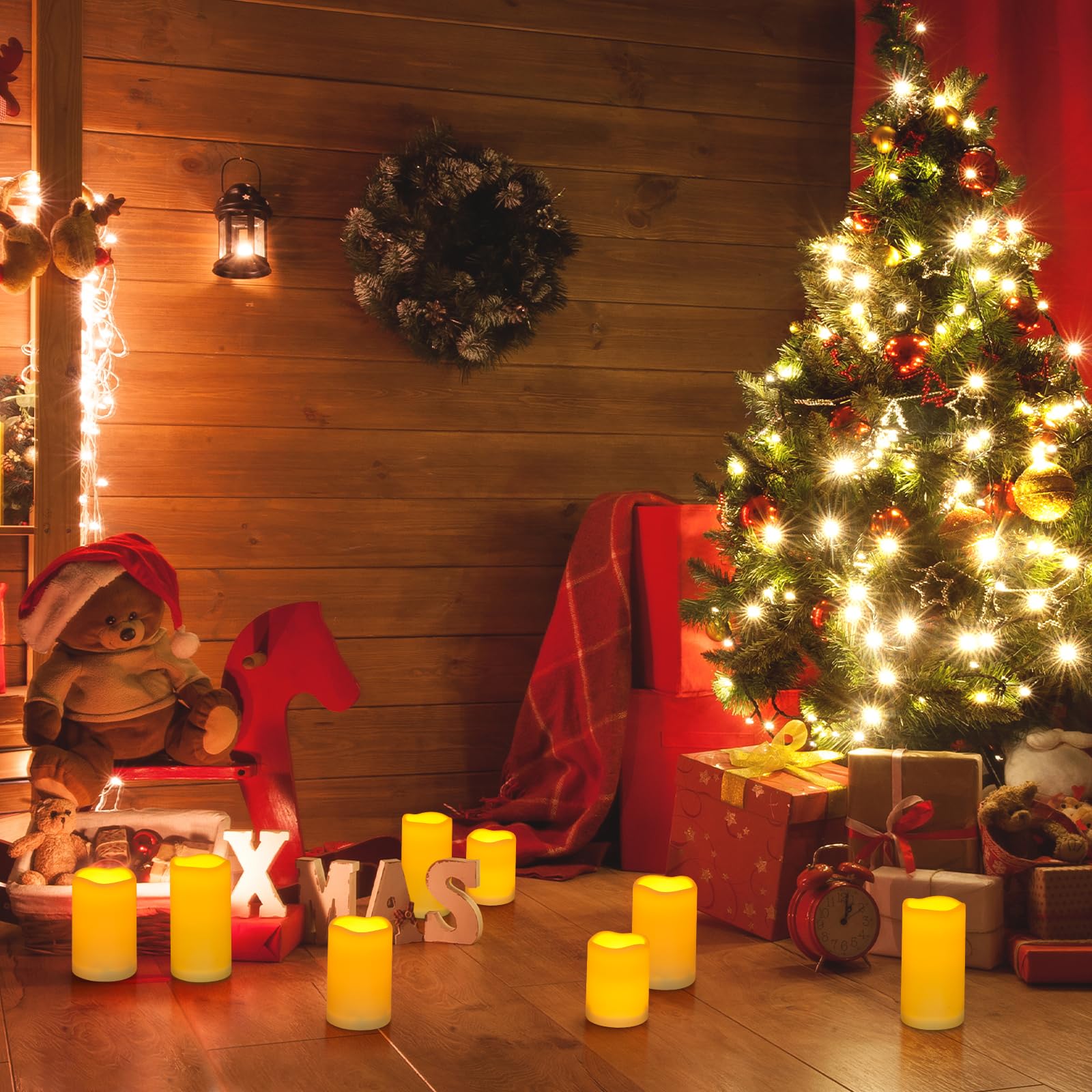 Enido Flameless Candles Led Candles Outdoor Waterproof Candles(D: 3'' X H: 4'' 5'' 6'') Battery Operated Plastic Pack Of 12 Pill