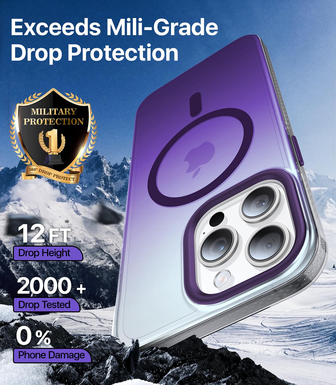 Aulofe Magnetic Shockproof For Iphone 16 Pro Max Case, Skin Friendly[Compatible With Magsafe] [Military Grade Protection]Anti Ye