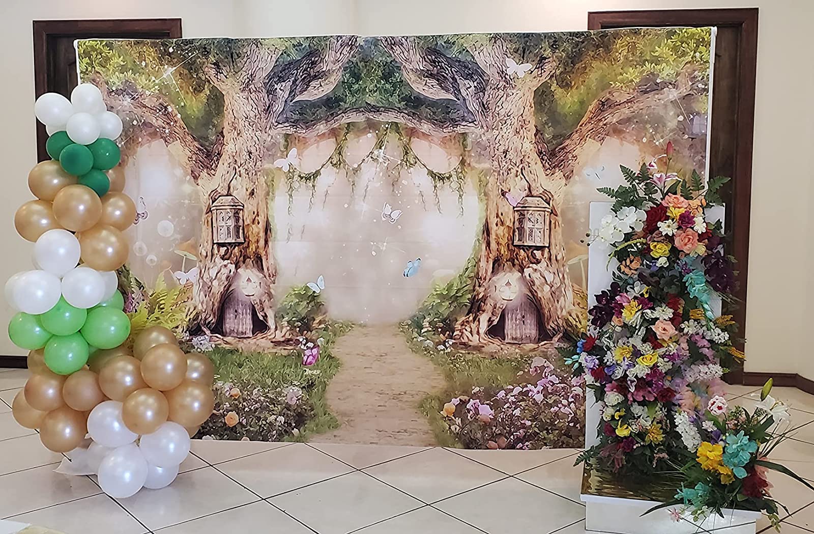 Leowefowa 10X6.5Ft Enchanted Forest Birthday Backdrop Fairy Tale Forest Enchanted Garden Photography Background For Kids Birthda