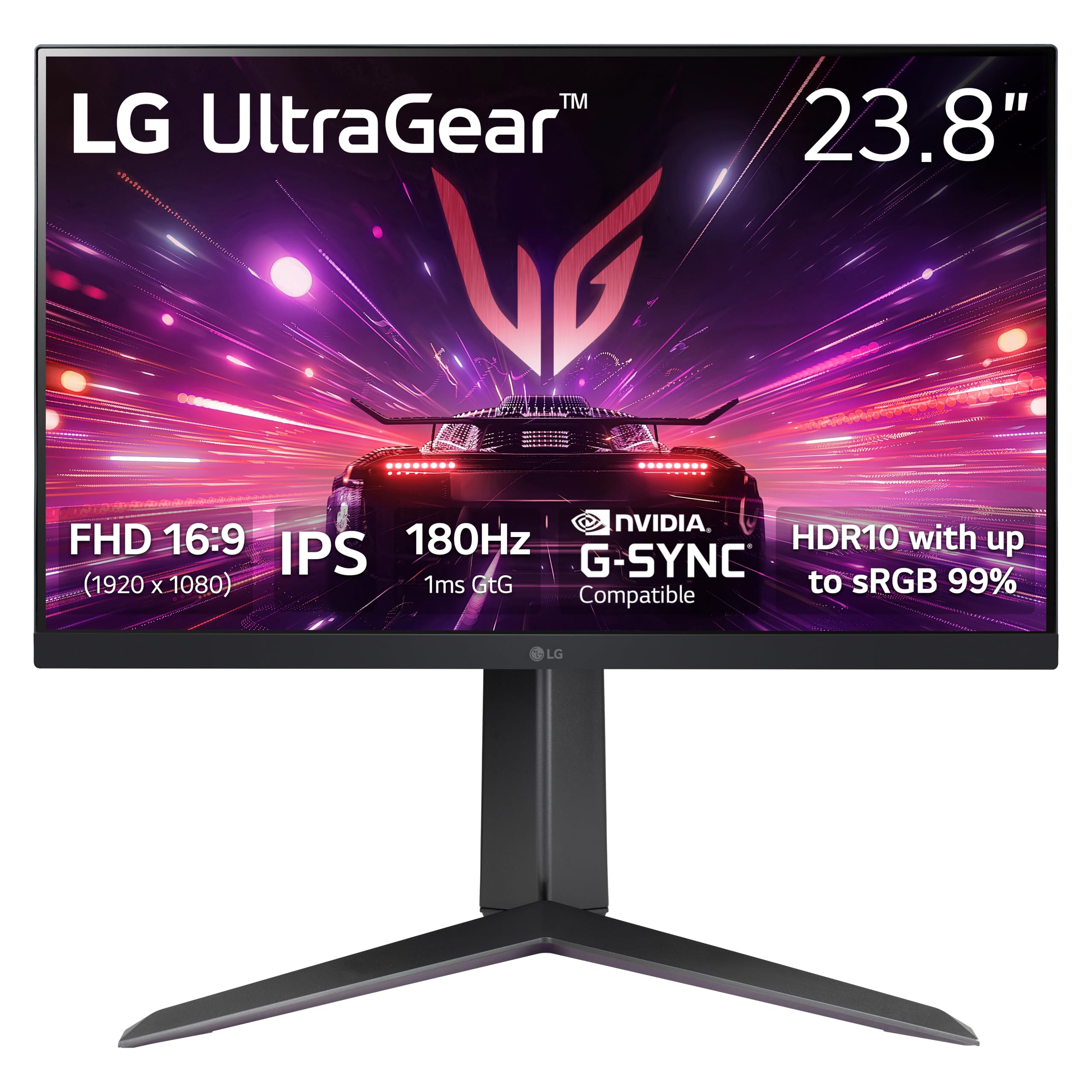LG 24GS65F-B 24-inch Ultragear Full HD (1920 x 1080) IPS Gaming Monitor, 180Hz, 1ms, NVIDIA G-Sync Compatible, AMD FreeSync, HDR