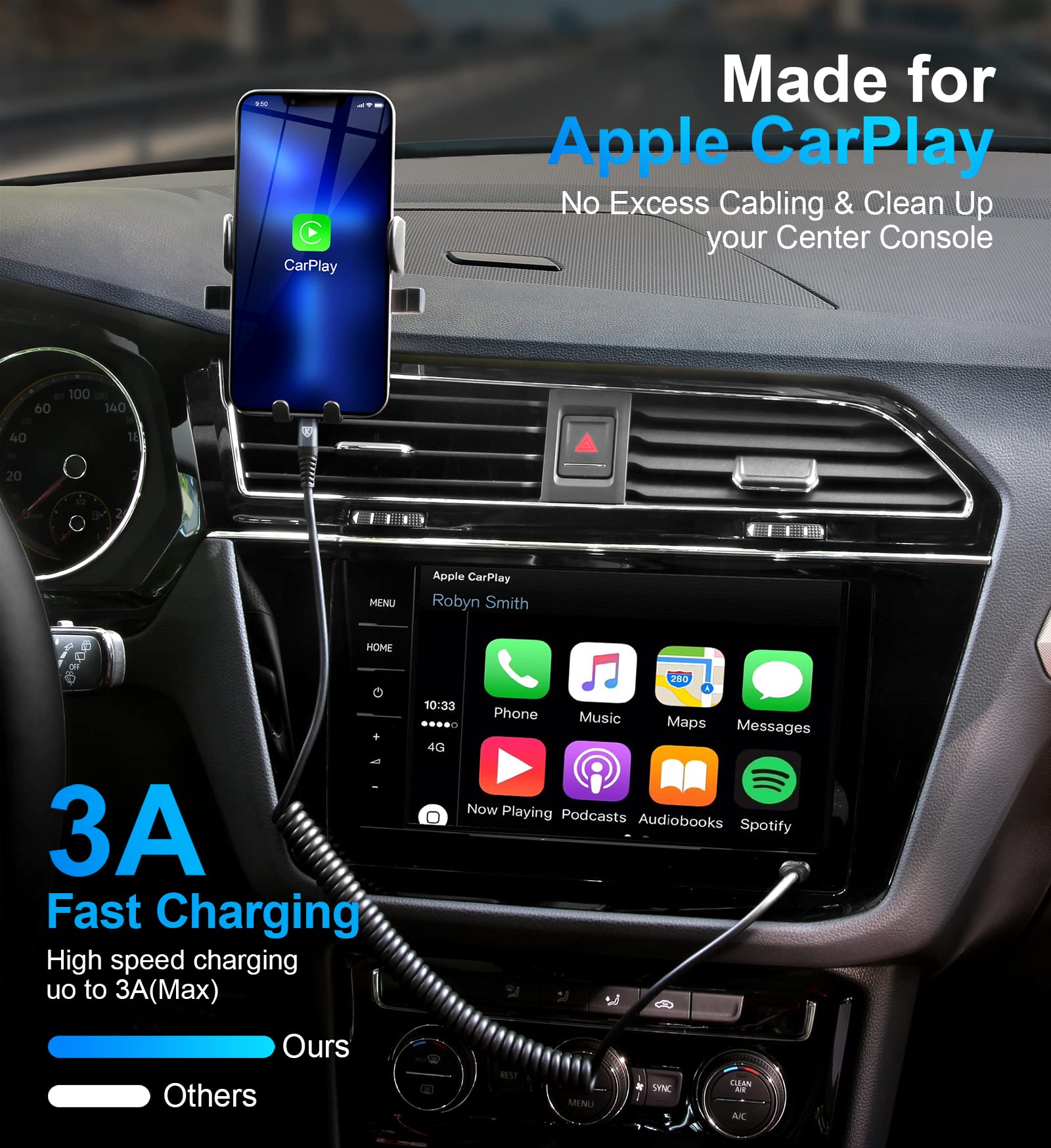 Usb C To Lightning Cable [3Ft+6Ft], 2Pack Coiled Iphone Charger Cable Fast Charging For Car [Apple Mfi Certified] Short Usbc Iphone Cord Compatible With Iphone14/13/12/11 Pro Max/8/Plus/Ipad/Carplay
