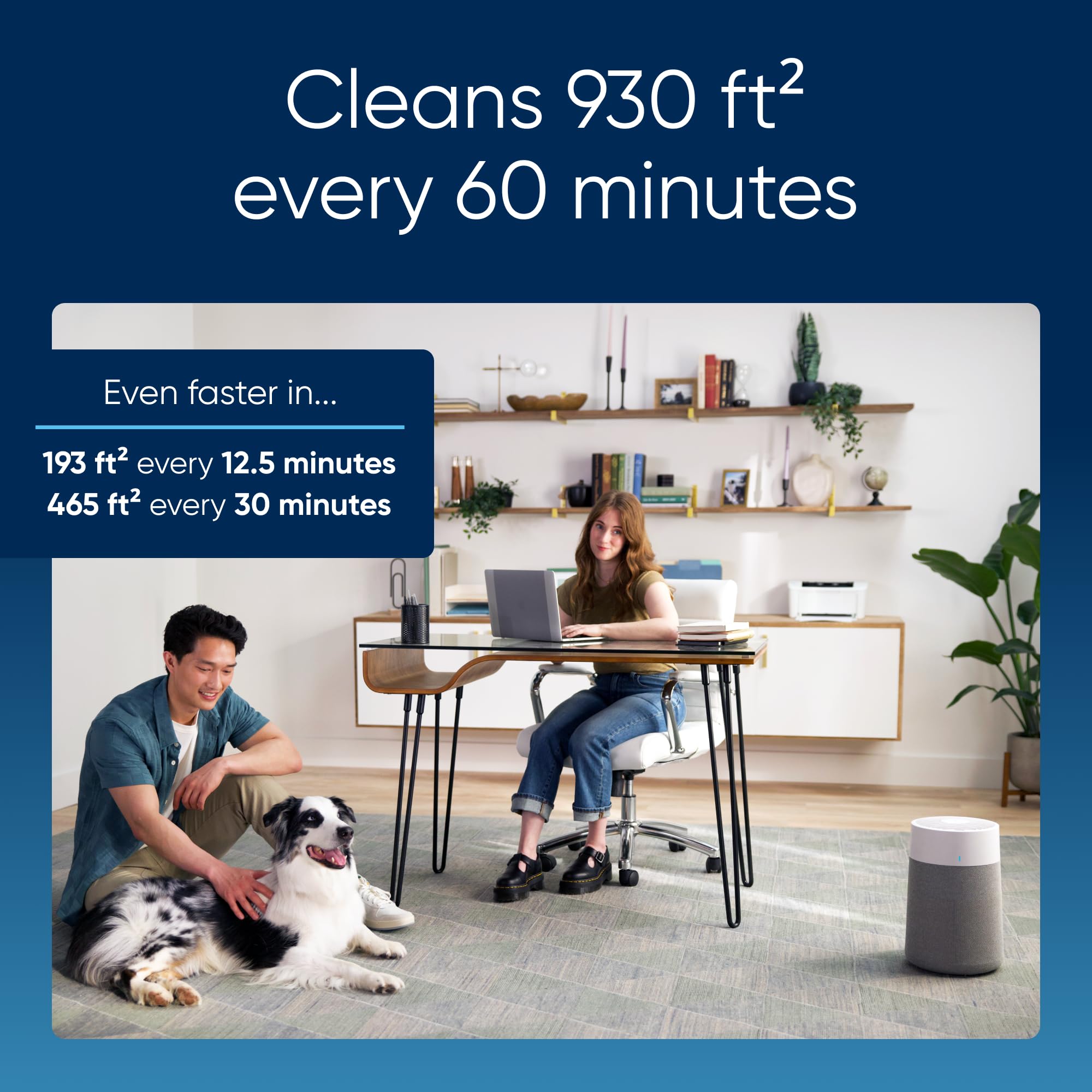 Blueair Air Purifiers For Small Rooms, Bedroom, Home, Cleans 926 Sqft In One Hour, Hepasilent Air Cleaner For Pets, Allergens, V
