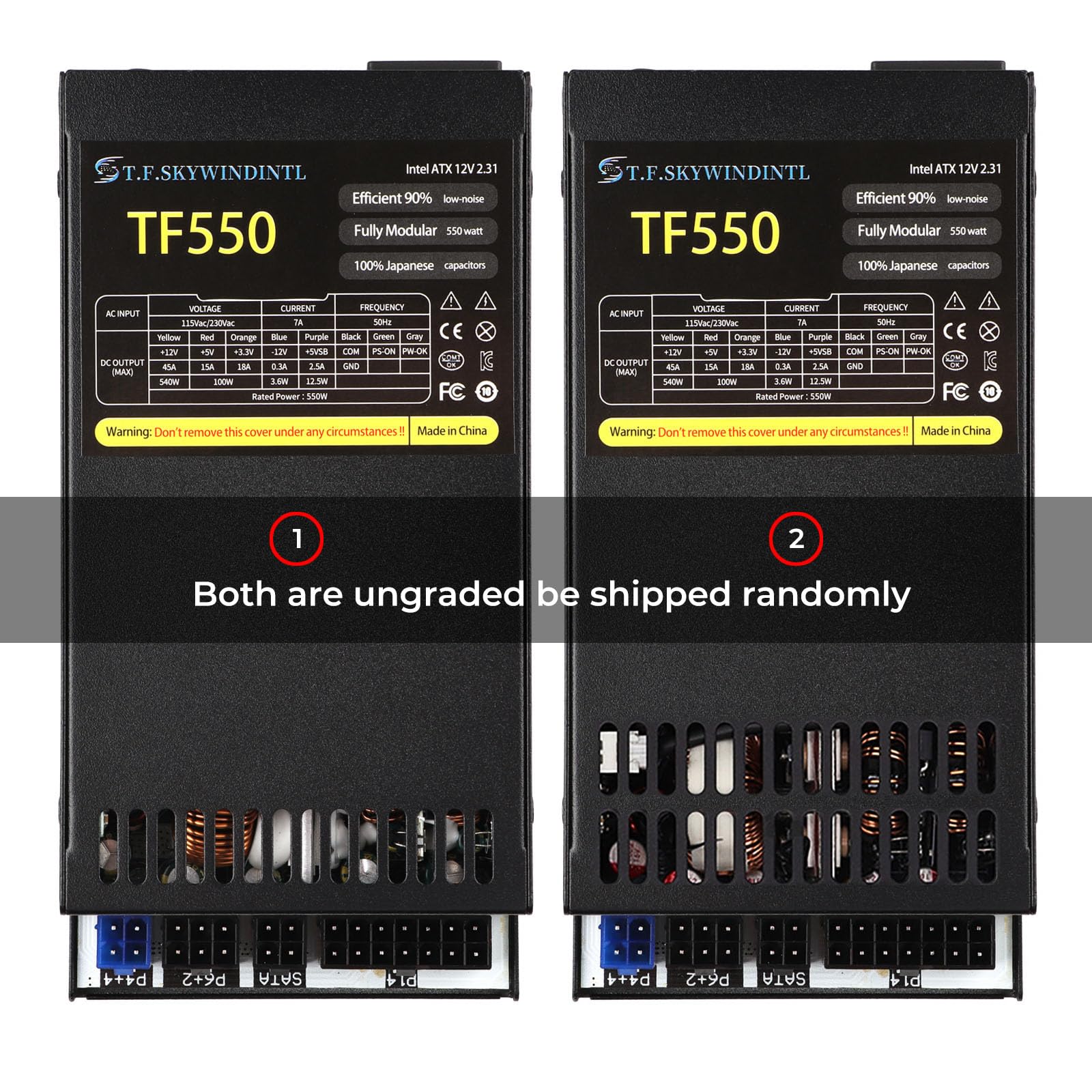 T.F.SKYWINDINTL 550W Flex ATX Fully Modular Power Supply 110/220V Black for Mini ITX Small Form Factor PC (TF550B)