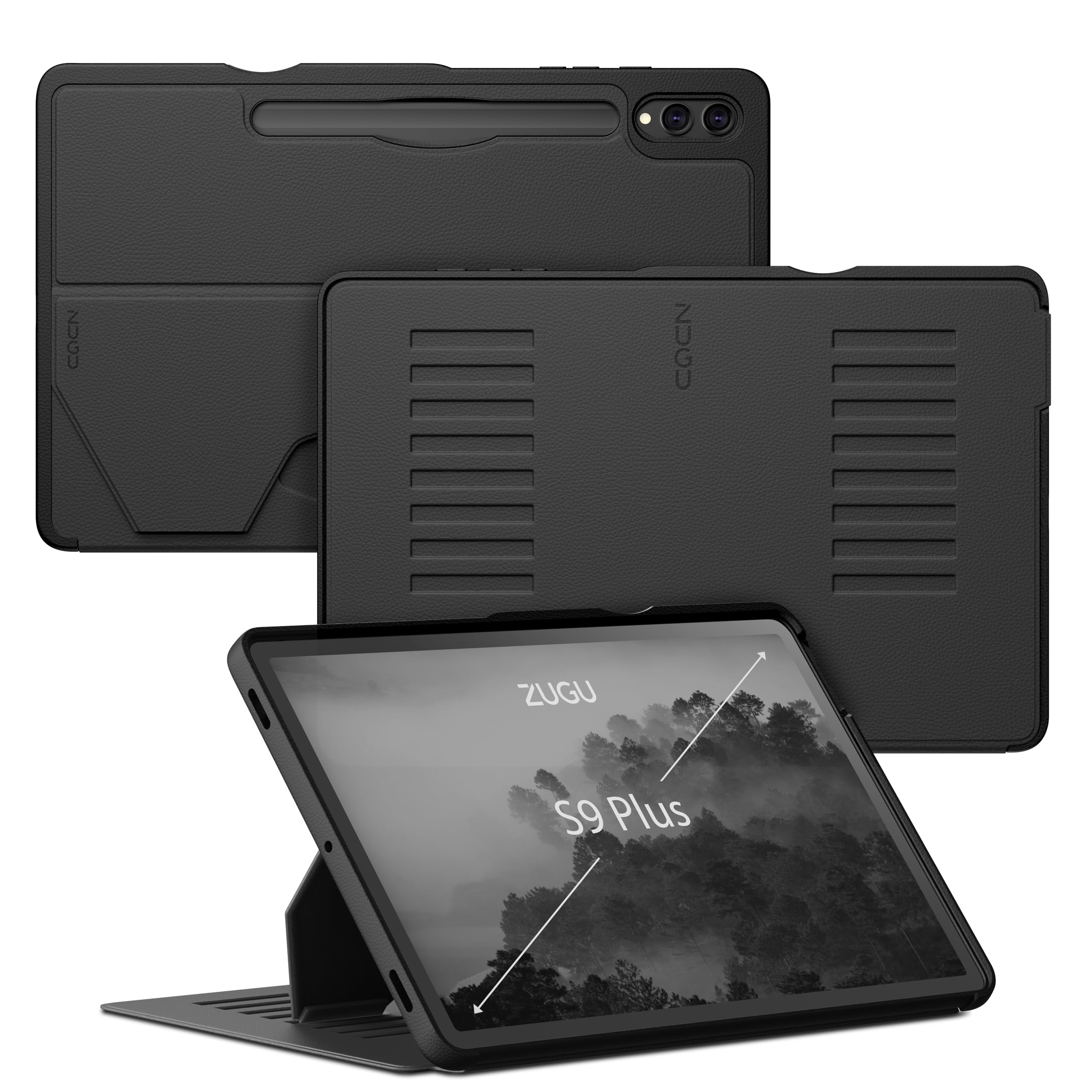 Zugu Case Compatible With Samsung Galaxy Tab S10+/S9+, 12.4 Inch S10+/S9+ Tablet Case, Sleek Design Slim Protective Cover, Magnetic Stand, Sleep/Wake Magnetic Cover, Galaxy Tab S10Plus /S9 Plus, Black