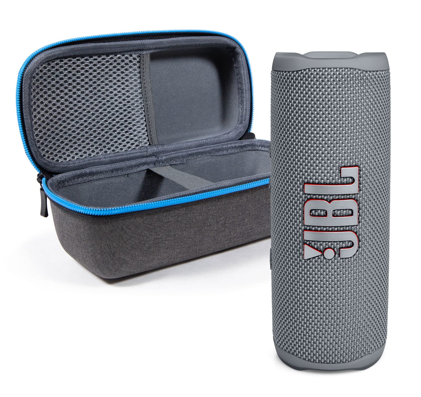 JBL Flip 6 Waterproof Portable Wireless Bluetooth Speaker Bundle with divvi! Premium Hardshell Case - Gray