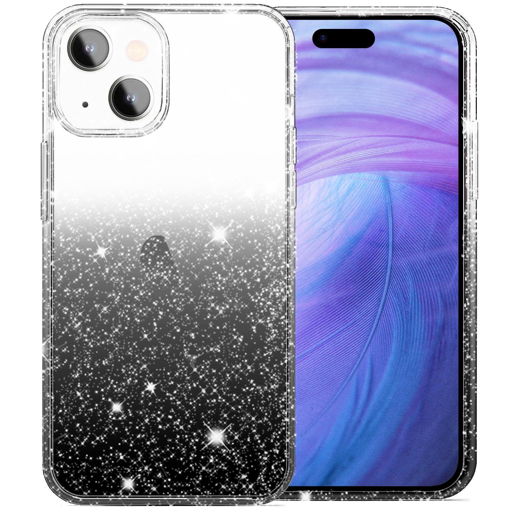 Jjgoo Compatible With Iphone 15 Case Glitter, Clear Transparent Soft Tpu Sparkle Anti Scratch Shockproof Protective Phone Bumper