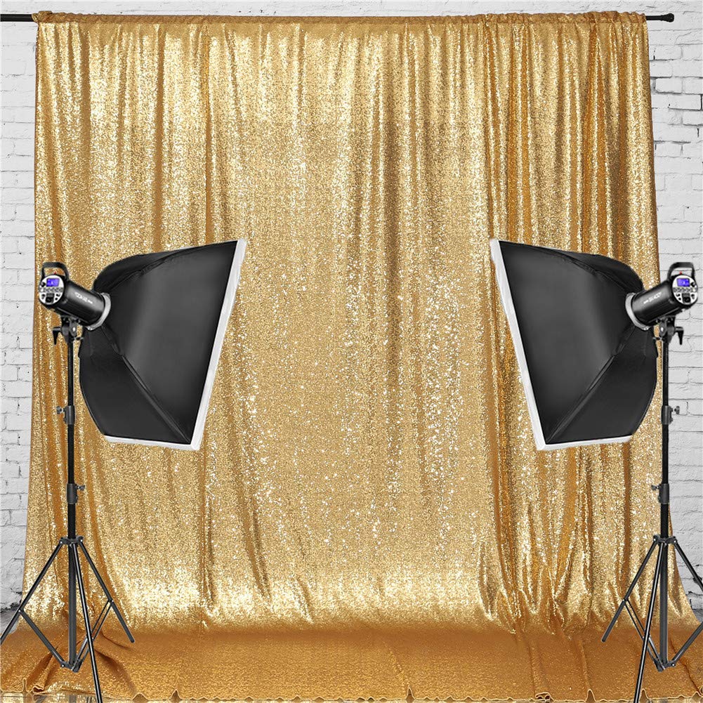 Eternal Beauty Gold Sequin Backdrop, 6X8 Ft Glitter Background Curtains For Shimmer Photography Party Wedding Birthday Back Drop