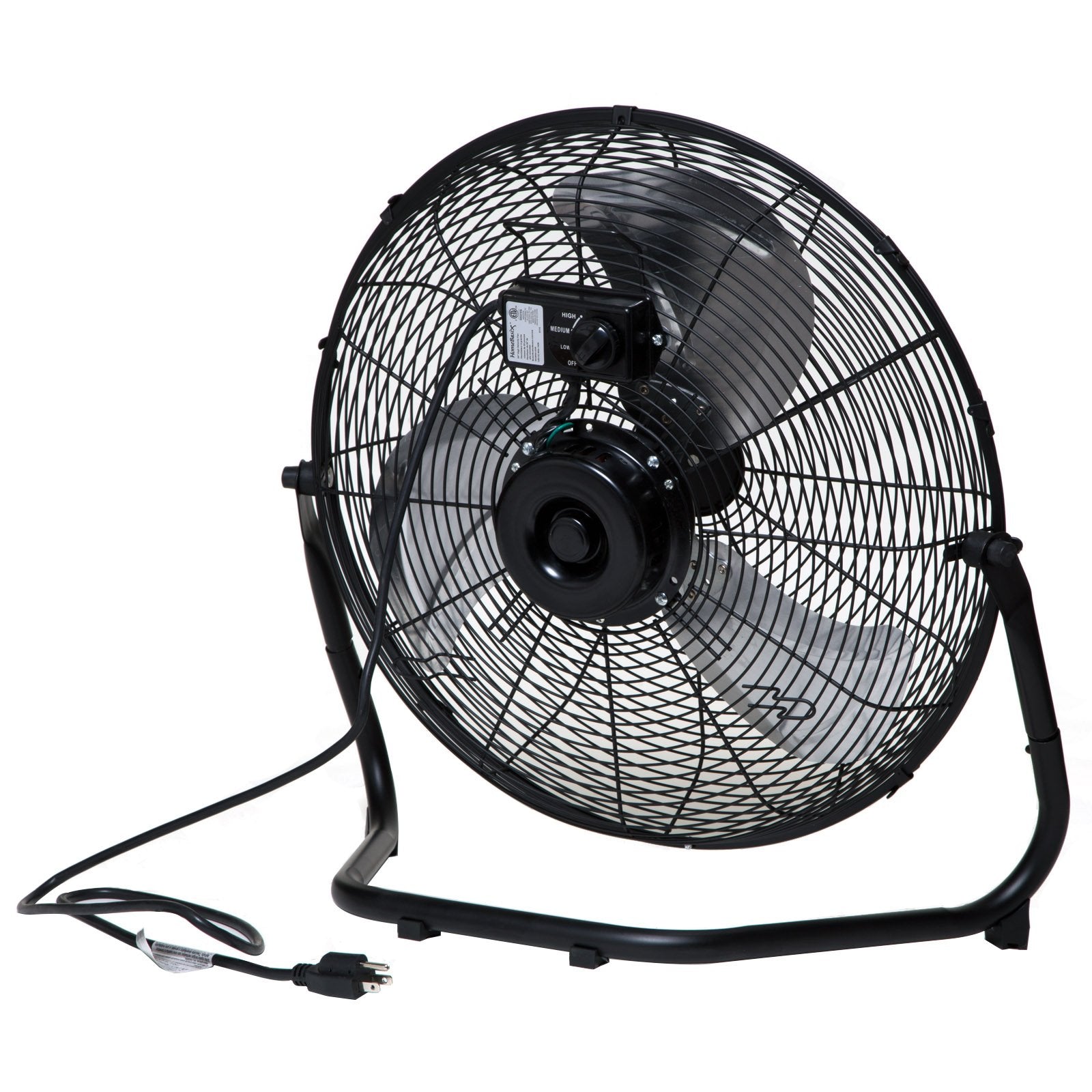 Homebasix Lf 20 High Velocity Floor Fan, Black