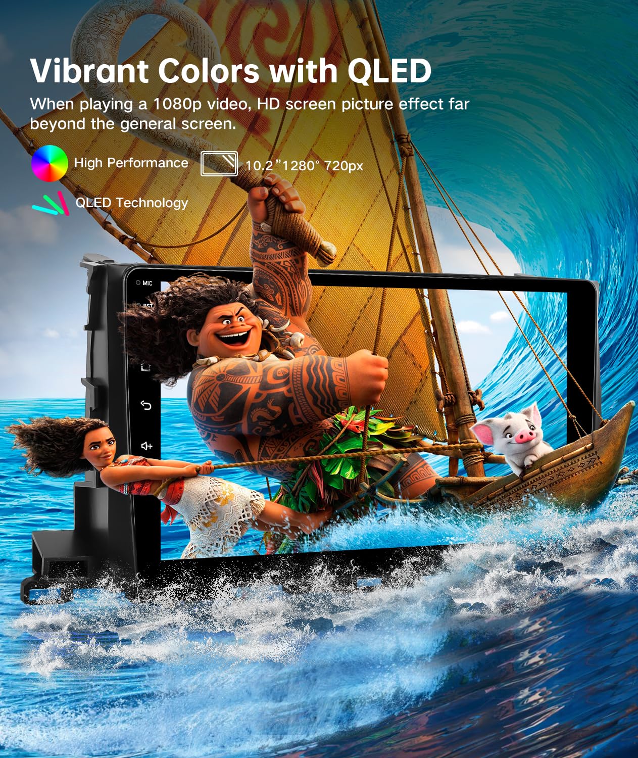 Viabecs Android 12 Radio For Toyota Highlander 2014 2019,10.2 Inch Qled Hd Touch Screen, 6G+128G With Wireless Apple Carplay, Android Auto, Wifi, Dsp, Swc, Am Fm Radio