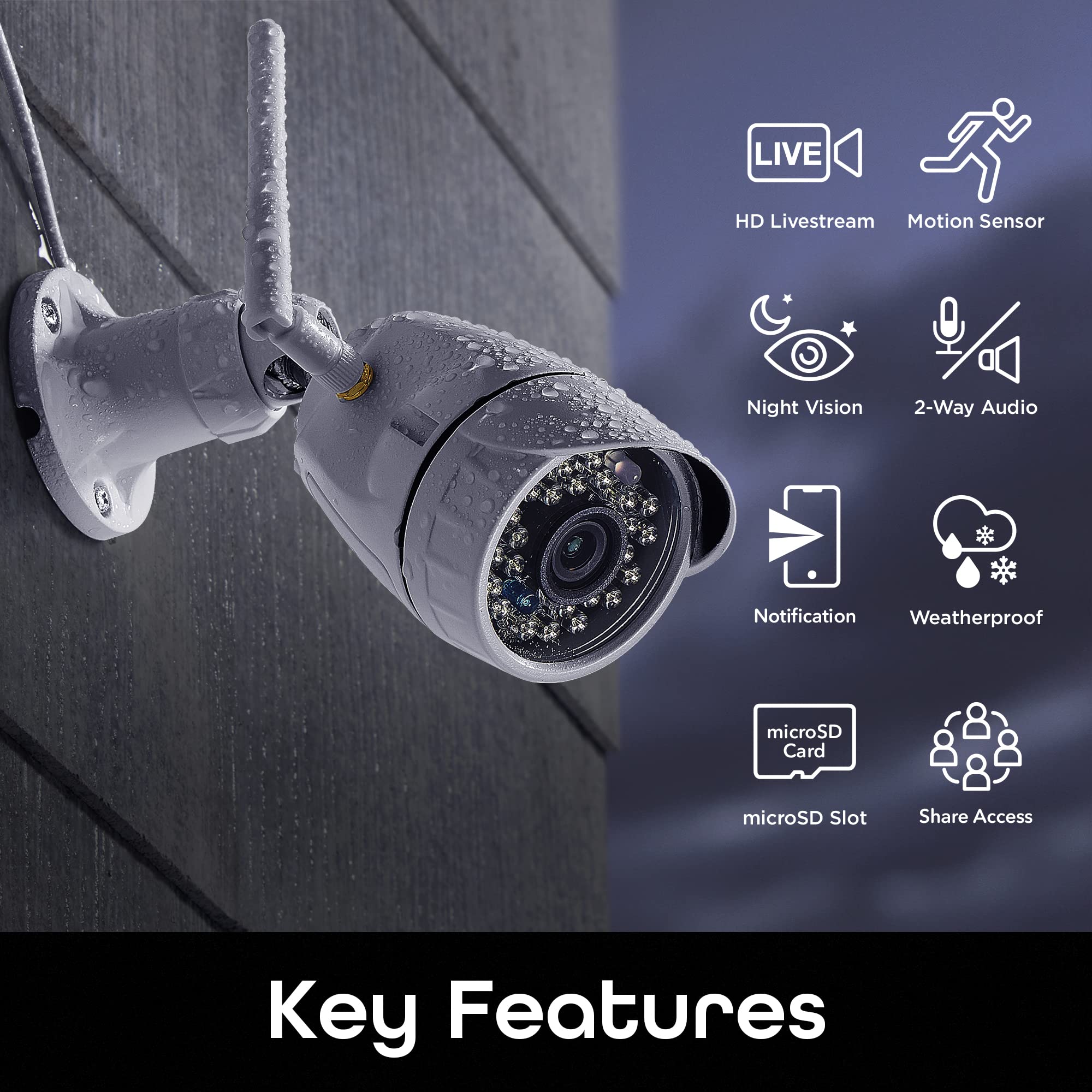 Geeni Hawk Hd 1080P Outdoor Security Camera | Ip66 Weatherproof Wifi Surveillance With Night Vision, 2 Way Audio, And Motion Det