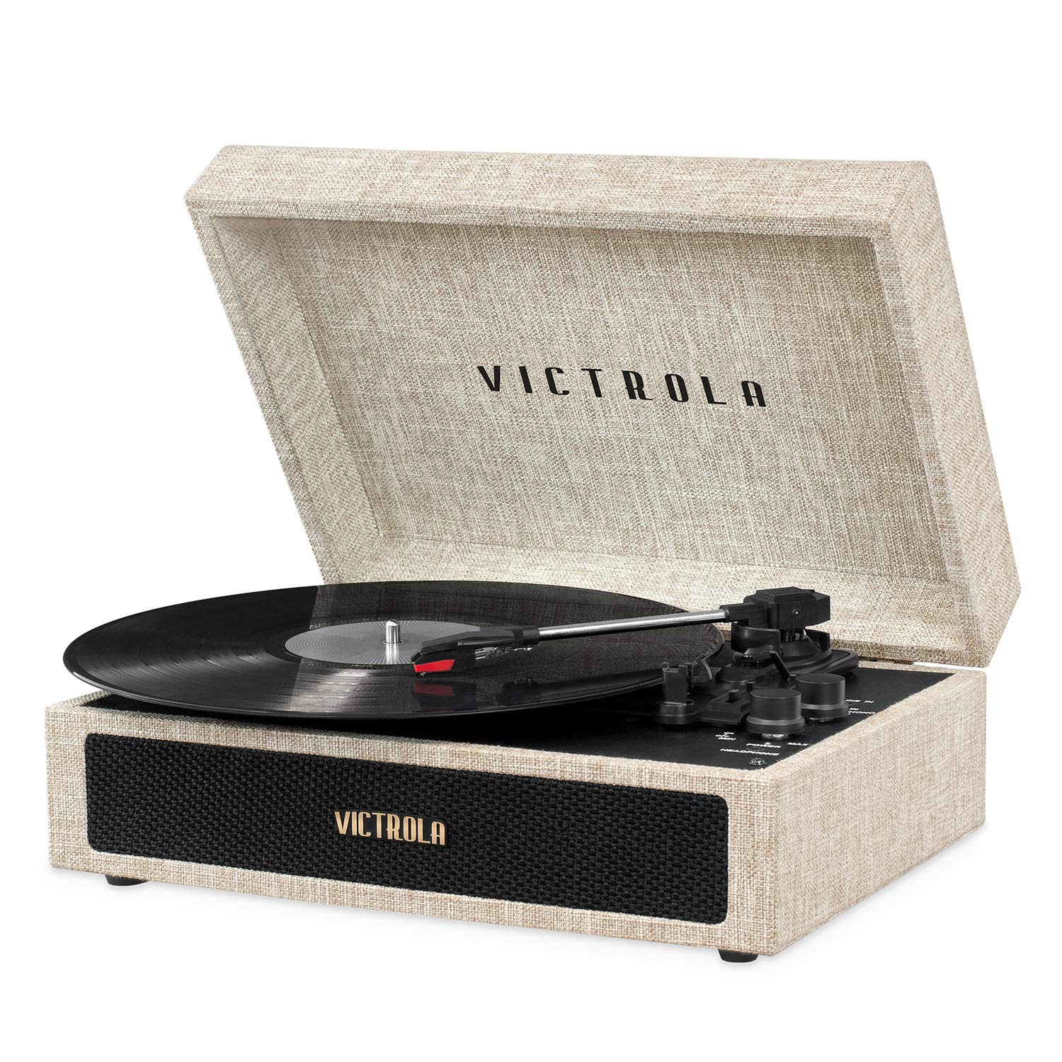 Victrola Parker Bluetooth Suitcase Record Player With 3 Speed Turntable, Light Beige (Vsc 580Bt Lbb), Ac Motor