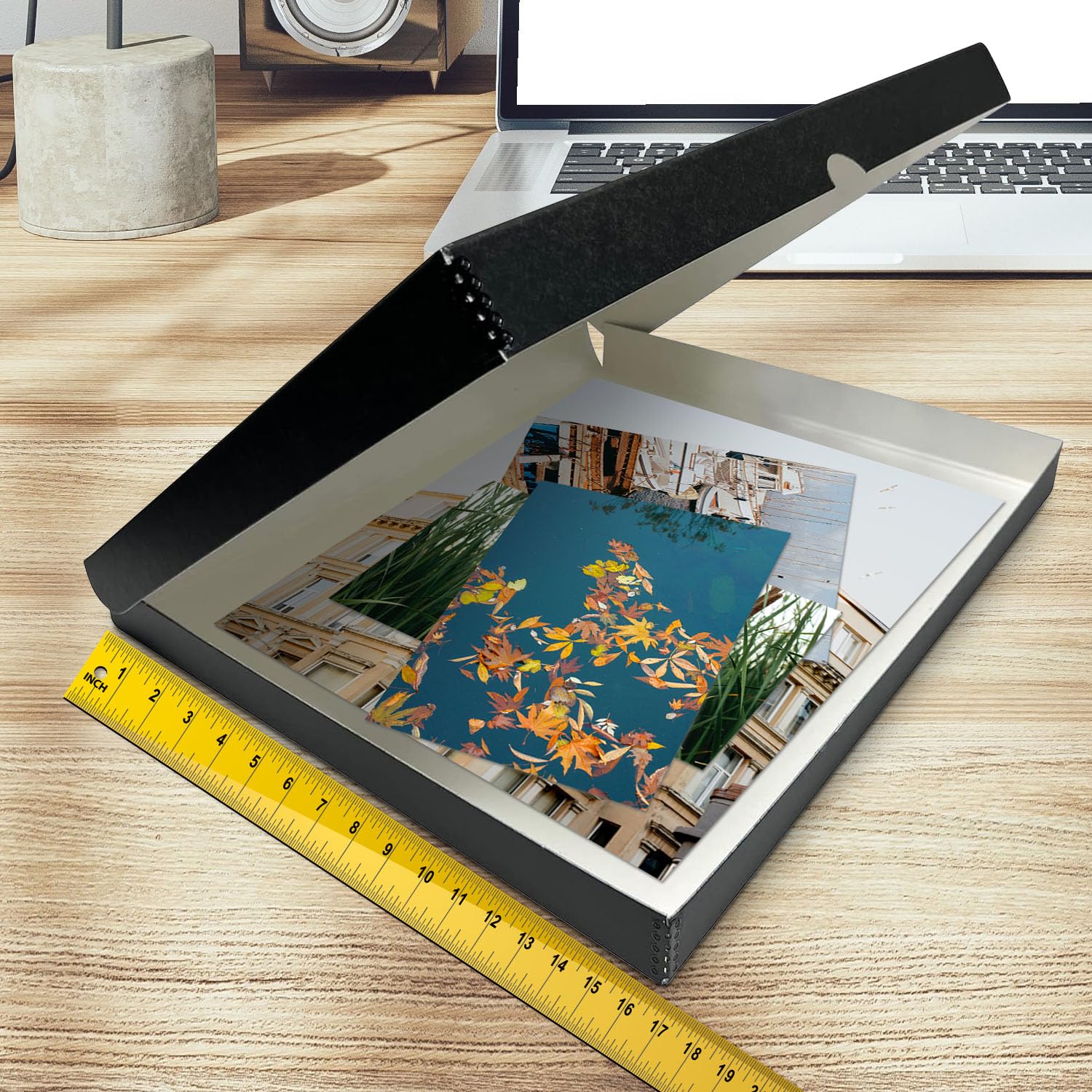 Golden State Art, Archival Folio Storage Box 16X20, Clamshell Design With Metal Edge, Preserve And Store Photos Documents Cards Prints Arts And Crafts Diy, Black