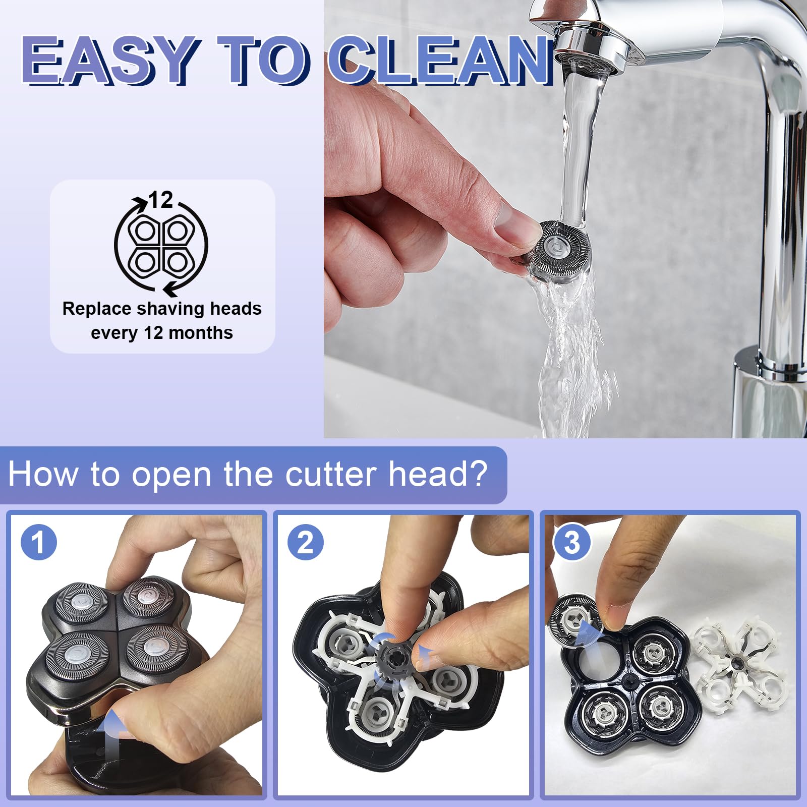 16 Pack Shaver Replacement Blades Compatible With Skull Shaver For Pitbull Gold Pro/Pitbull Platinum Pro Shaver Heads