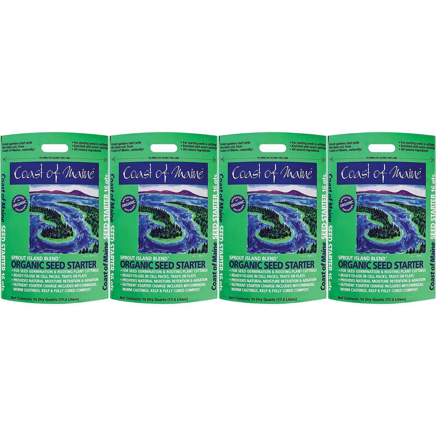 Coast Of Maine Sprout Island Organic Seed Starter With All Natural Ingredients For Root Plant Cuttings And Seed Germination, 16