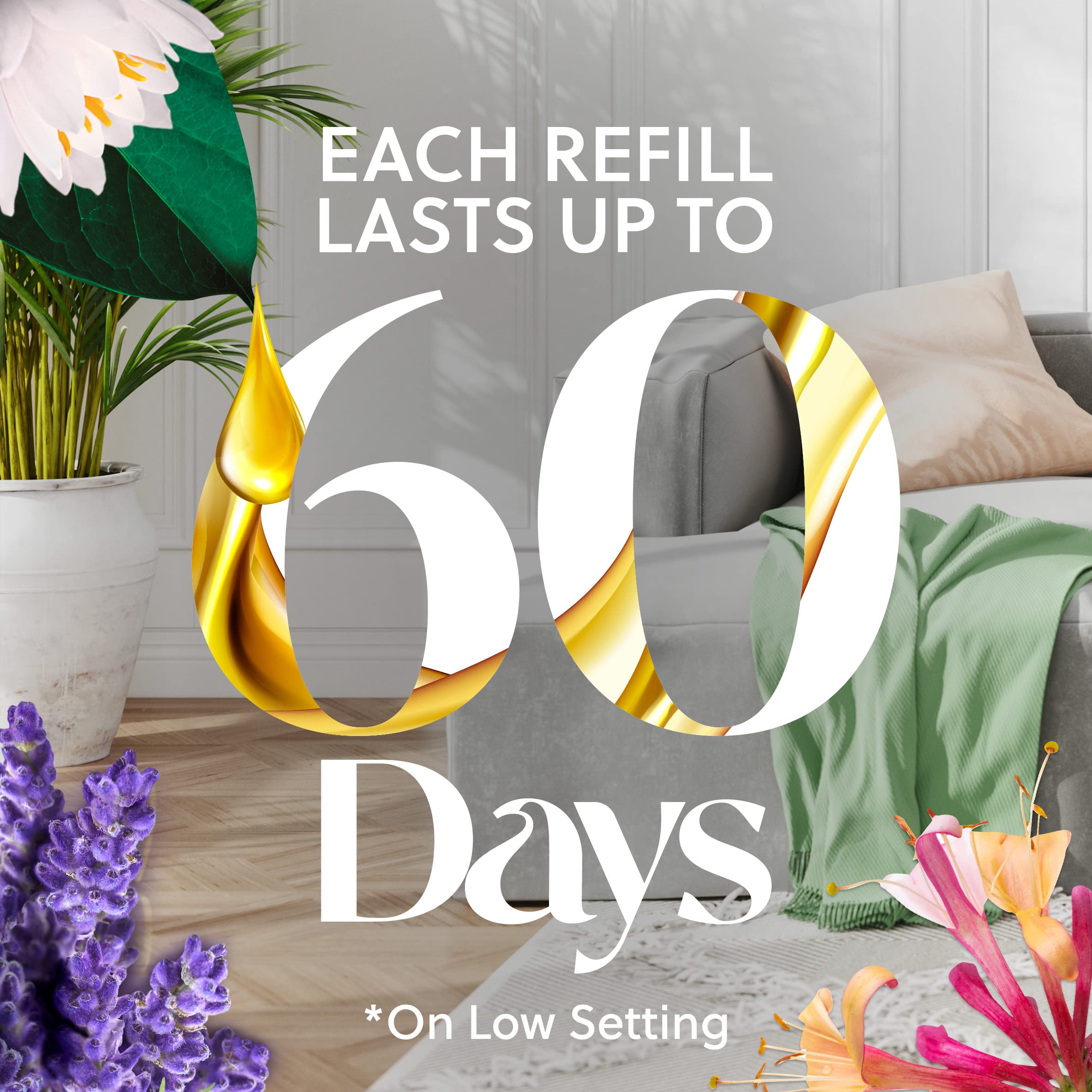 Air Wick Plug In Scented Oil Refill, 10Ct, Lavender & Chamomile, Air Freshener, Essential Oils, Eco Friendly