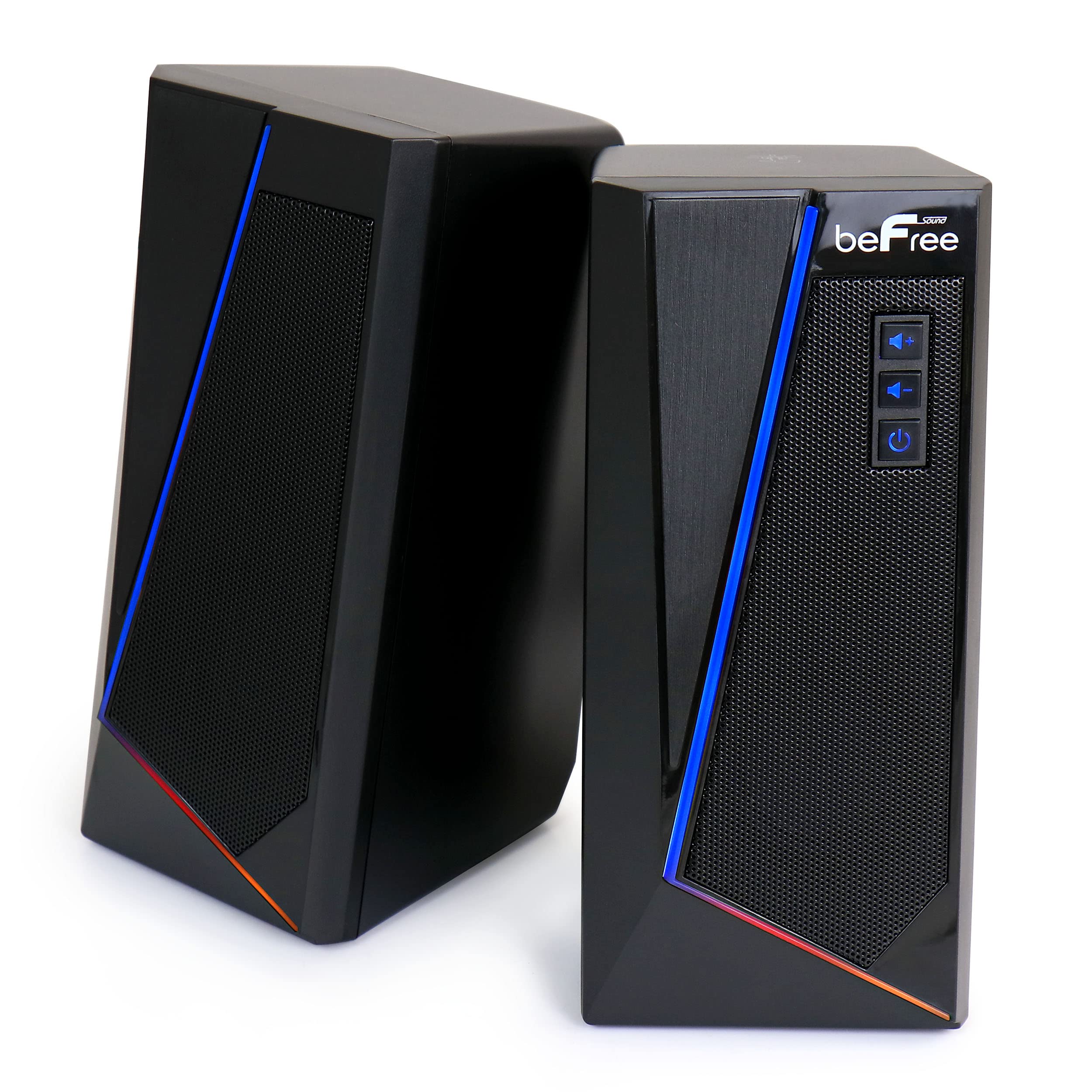 Befree Sound 2.0 Computer Gaming Speakers With Led Rgb Lights, Black