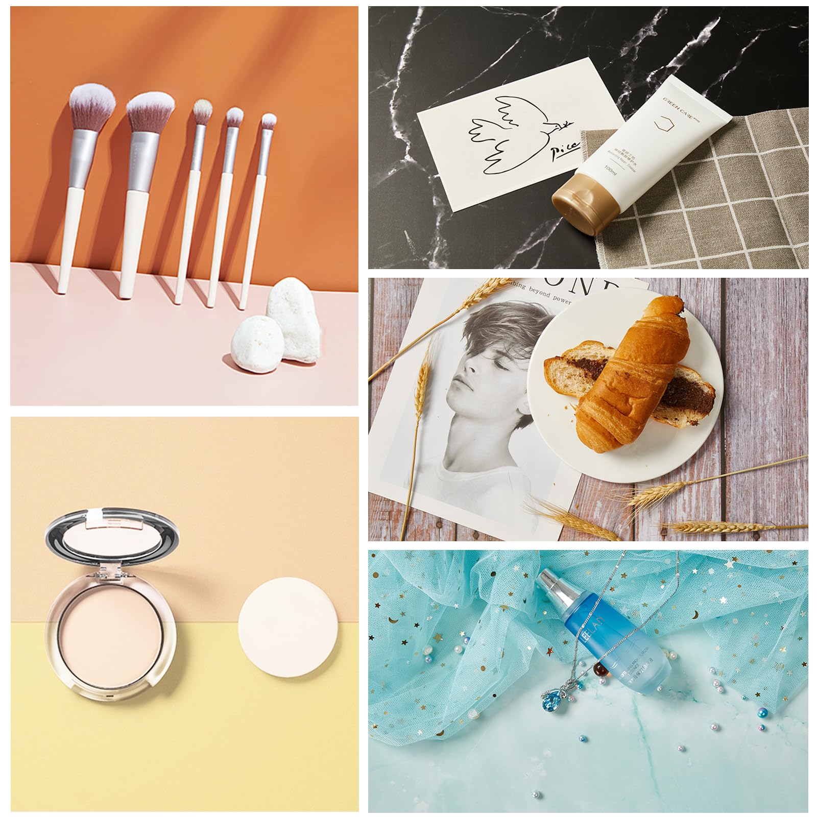 Photo Backdrop Board Product Photography: 7Pcs 12Patterns Table Top Food Background Kit   Flat Lay Props For Jewelry.(Small Size