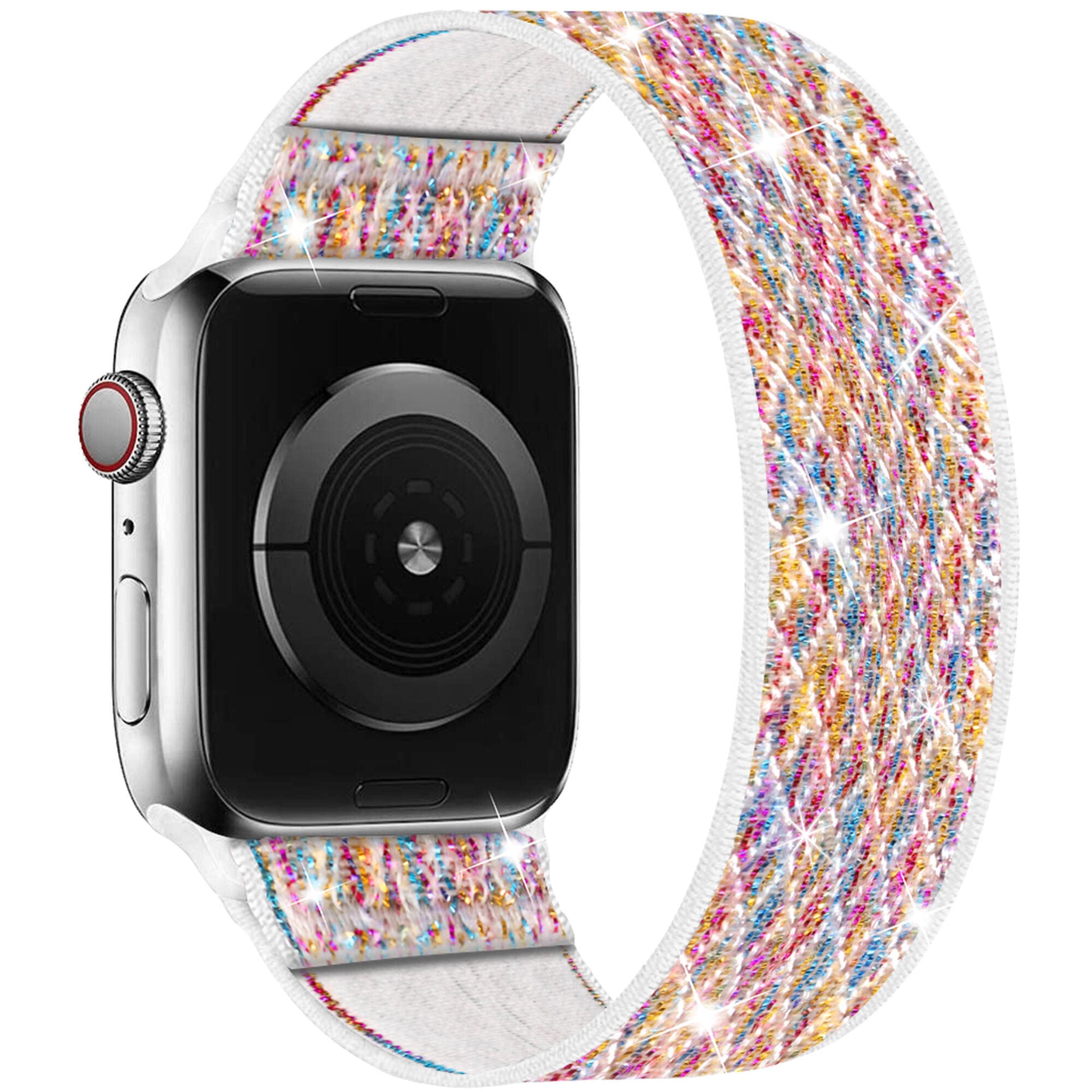 Enjiner Dehnbare Nylon Solo Armbnder, Kompatibel Mit Apple Watch, 38 Mm, 40 Mm, 41 Mm, 42 Mm, 44 Mm, 45 Mm, 49 Mm, Ohne Schnalle