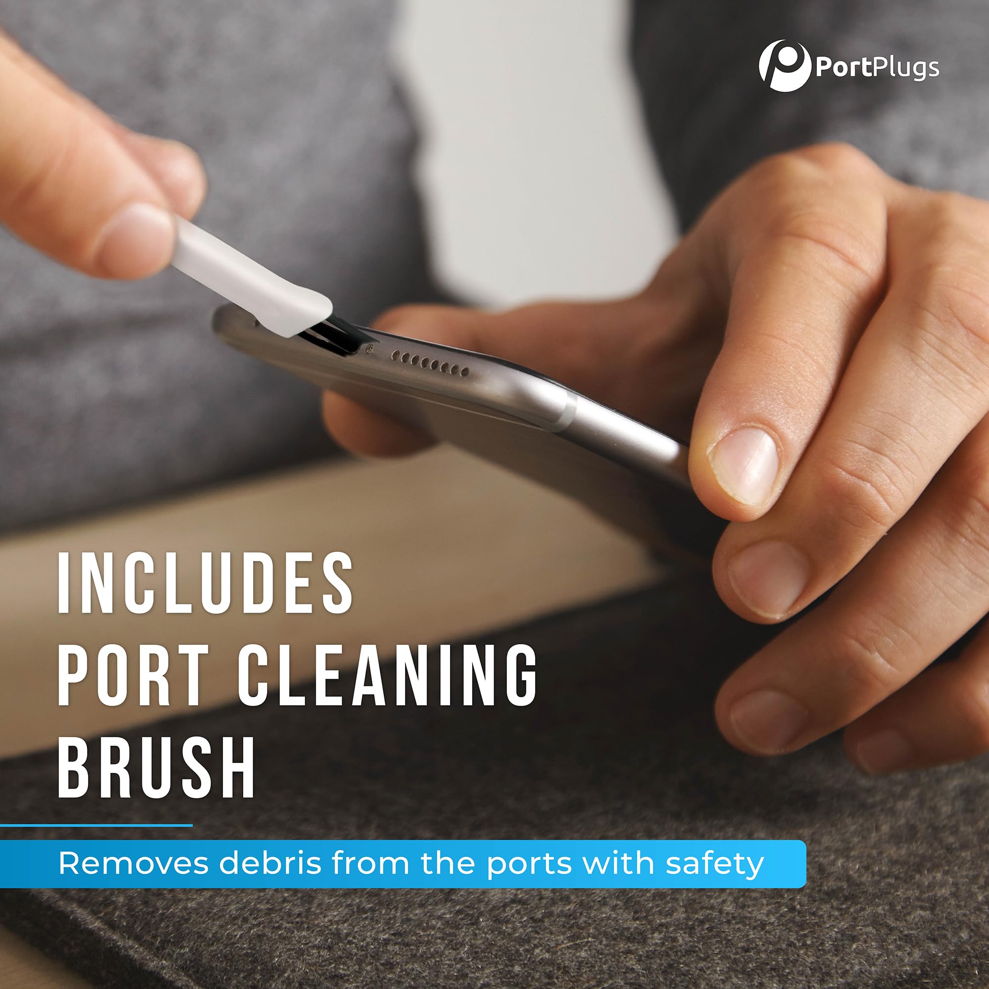 Portplugs Dust Plugs (10 Pack) Flat Design Compatible With Iphone 13, 12, 11, X, 8, 7, Plus, Pro, Max And Air Pods, Includes Cha