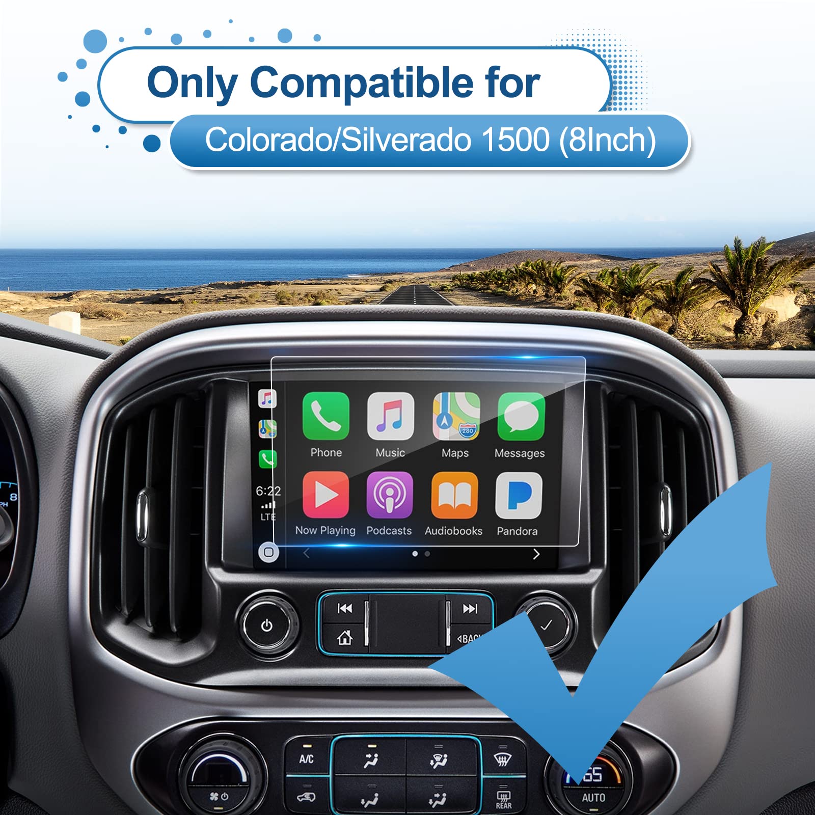 Coleya 2014 2021 Sierra 1500 Screen Protector For Gmc Sierra 8 Inch Touch Screen, For 2022 2023 Sierra 2500Hd/3500Hd Screen Prot