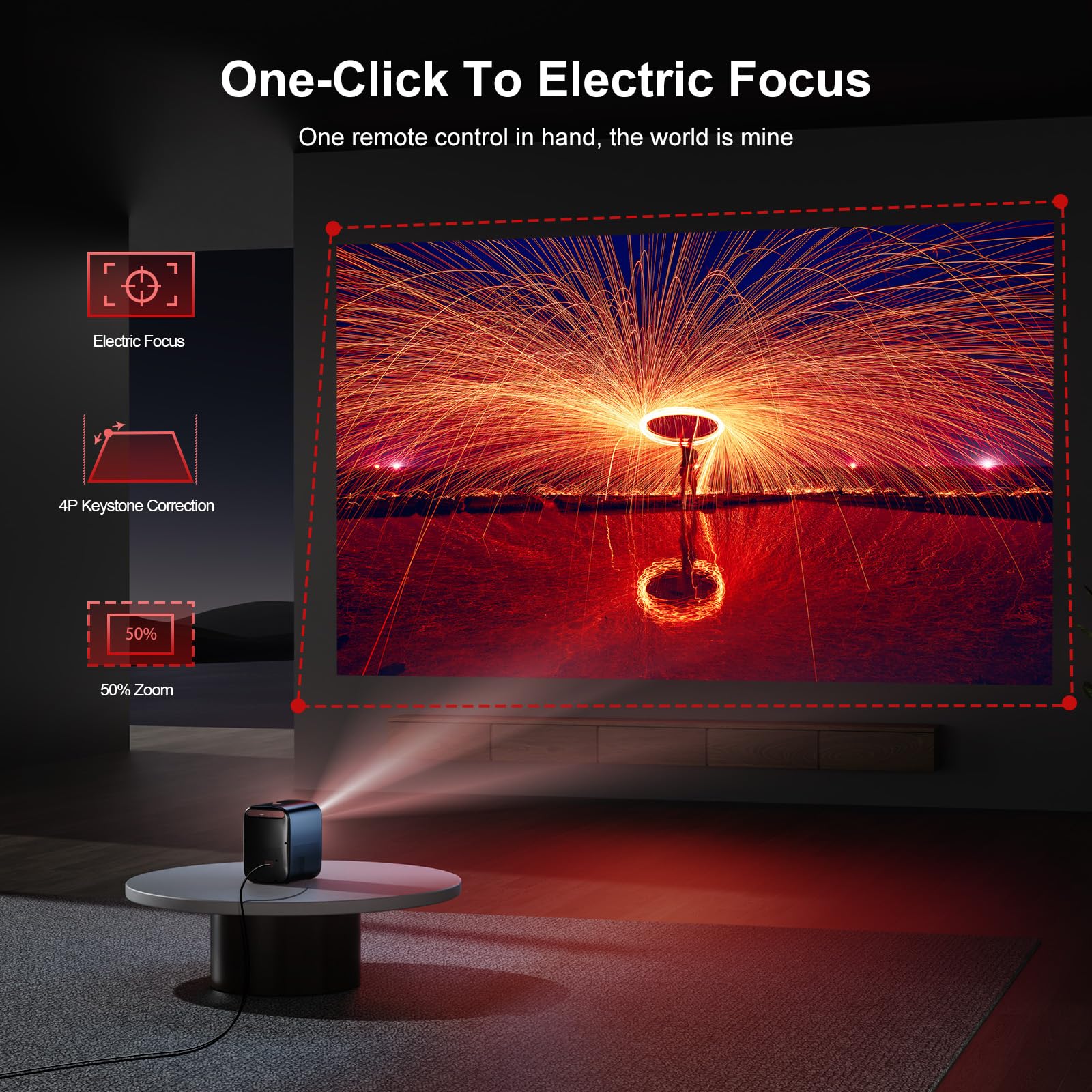 [Netflix Officially Licensed]4K Projector With Wifi & Bluetooth, Jimveo 800 Ansi Native 1080P Smart Projector, Netflix/Youtube/P