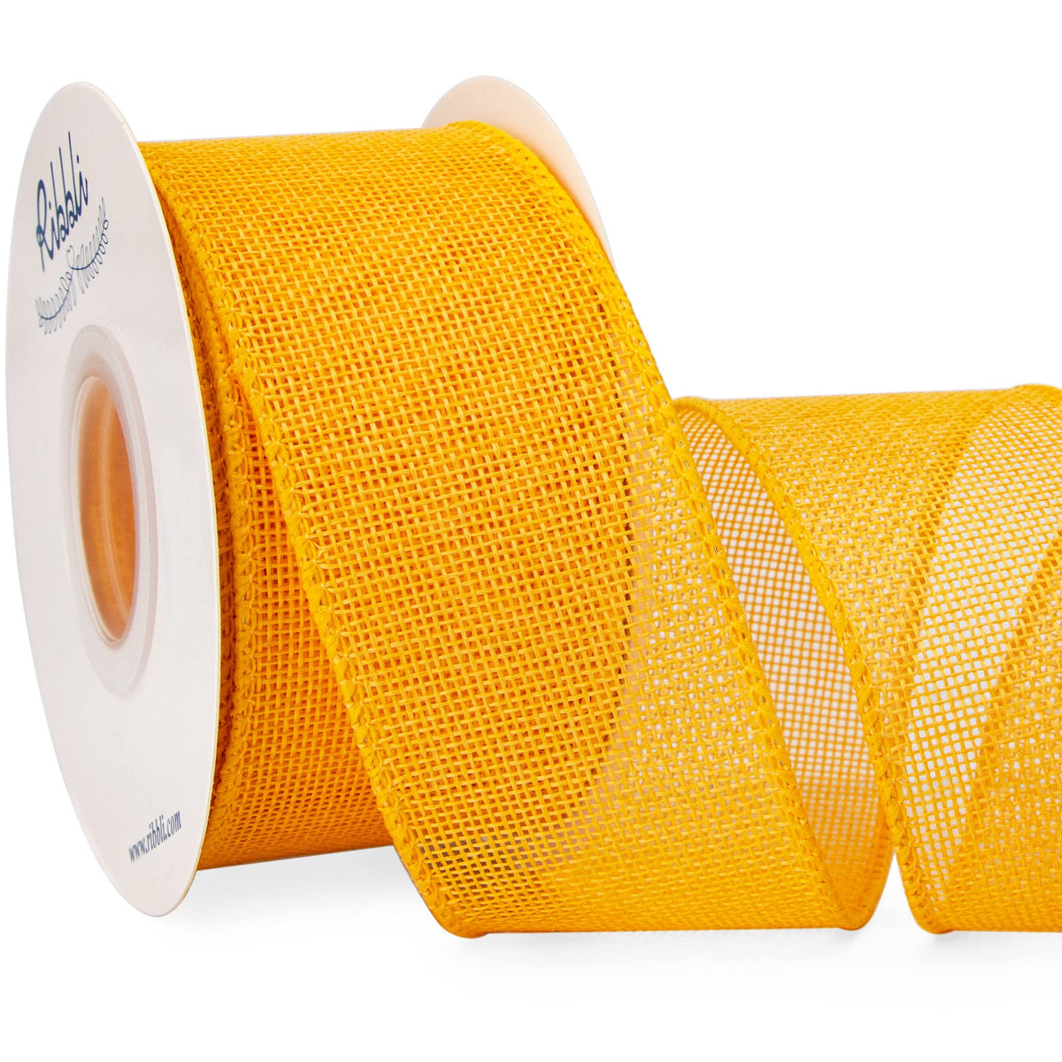 Ribbli Yellow Wired Ribbon,2 Inch X Continuous 10 Yard, Wired Edge Ribbon For Big Bow,Wreath,Tree Decoration,Outdoor Decoration