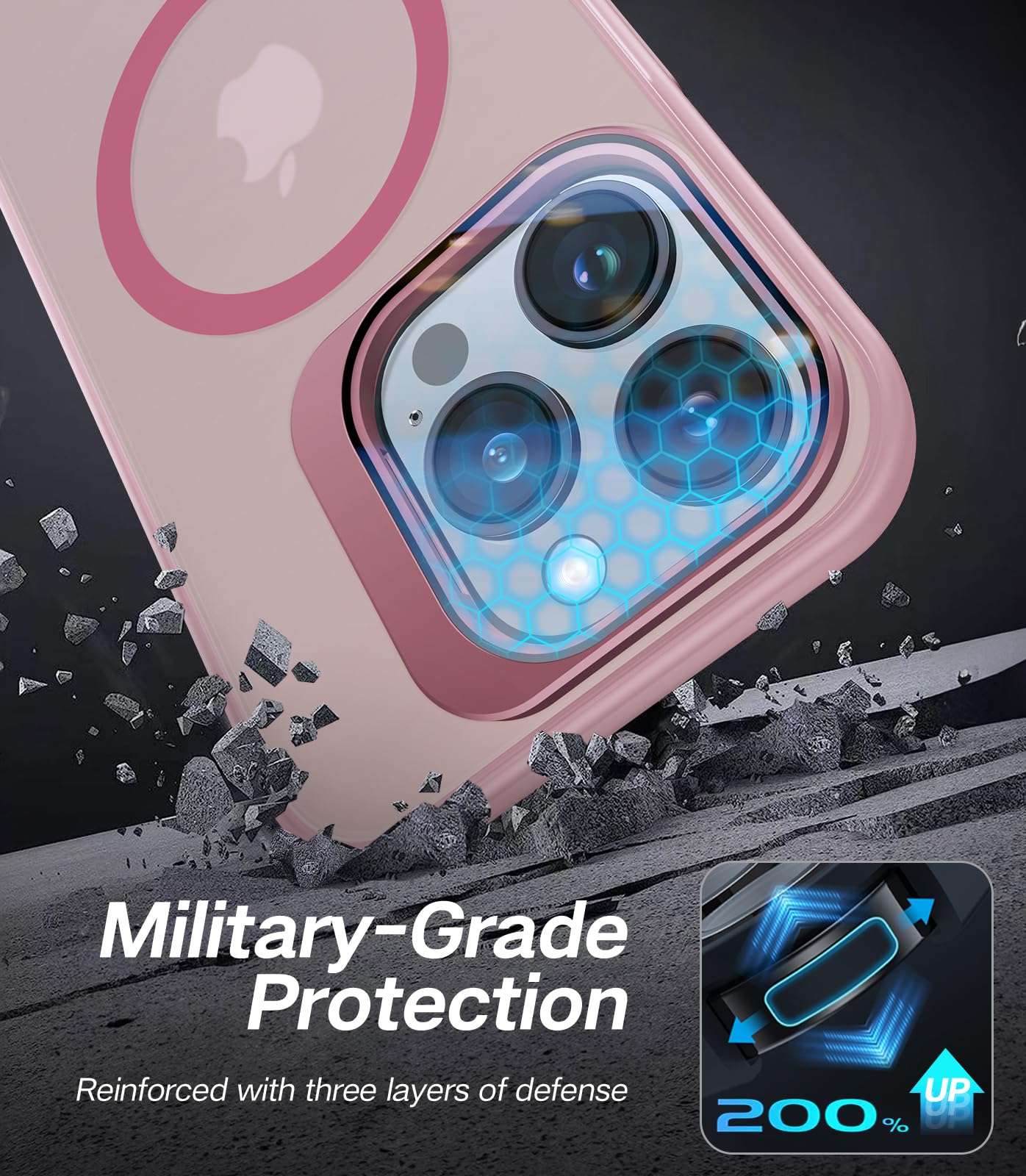 Vofata For Iphone 15 Pro Case With Metal Camera Stand [Built In 9H Camera Lens Protector][Compatible With Magsafe] Military Grad