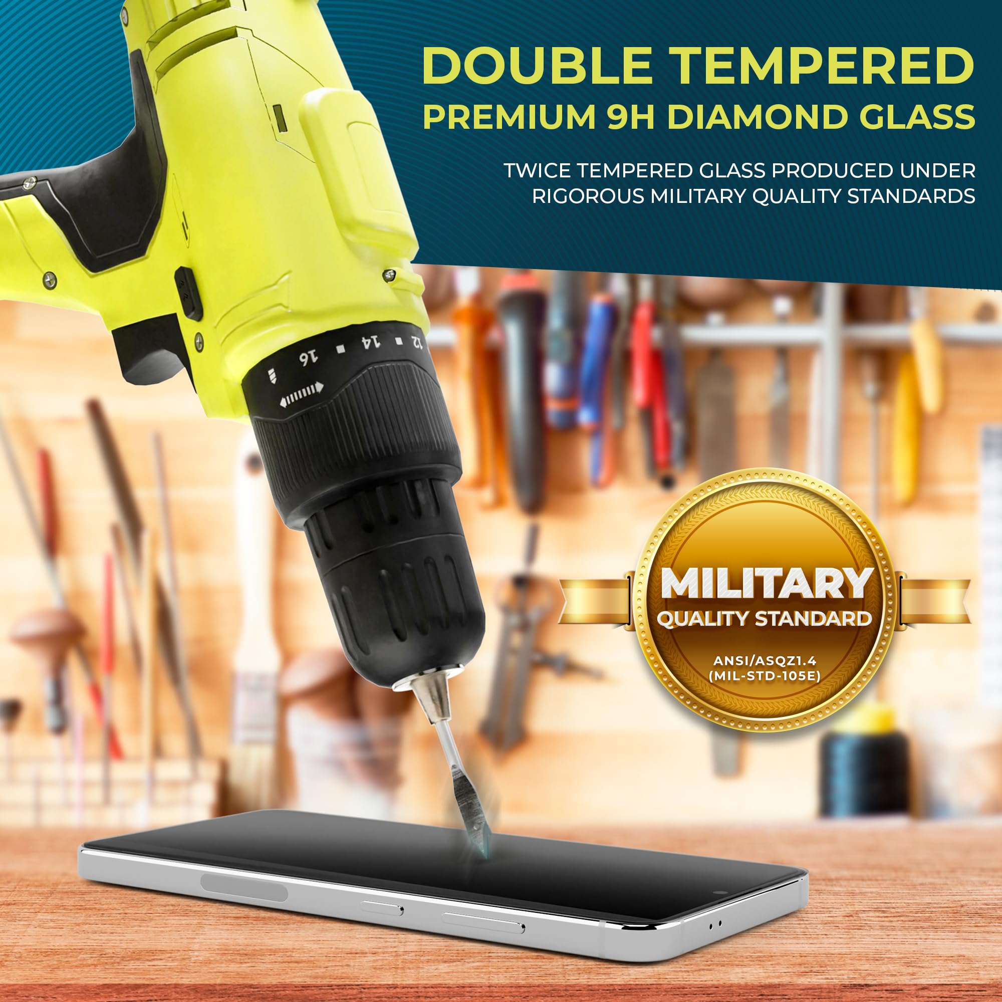 Power Theory Designed For Samsung Galaxy A54 Screen Protector Tempered Glass [9H Hardness], Easy Install Kit, 99% Hd Bubble Free