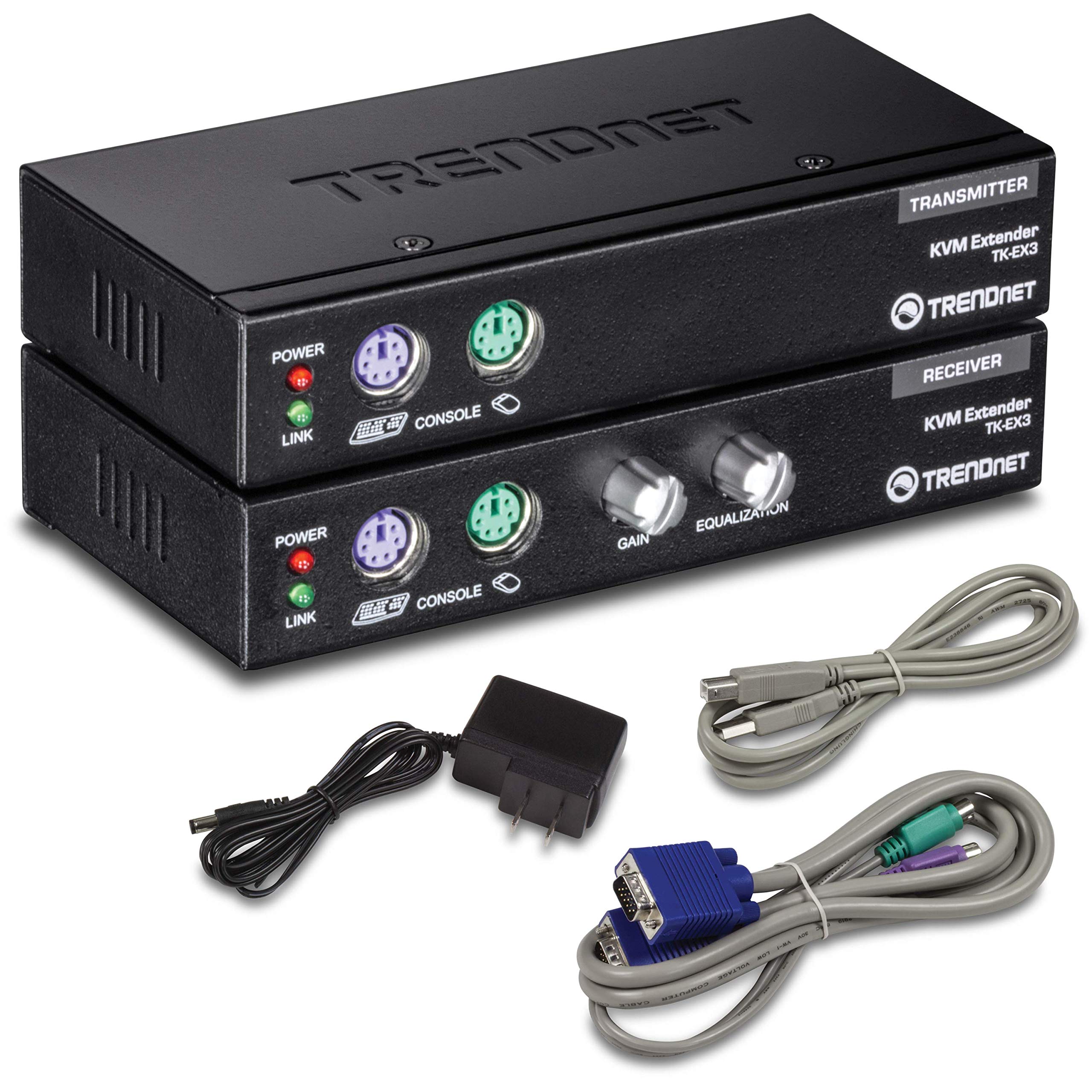 Trendnet Kvm Extension Kit, Extend Keyboard/Video/Mouse Controls, Up To 150 Meters (490 Ft.), Hot Keys, Ps/2, Vga, Usb Type A, W