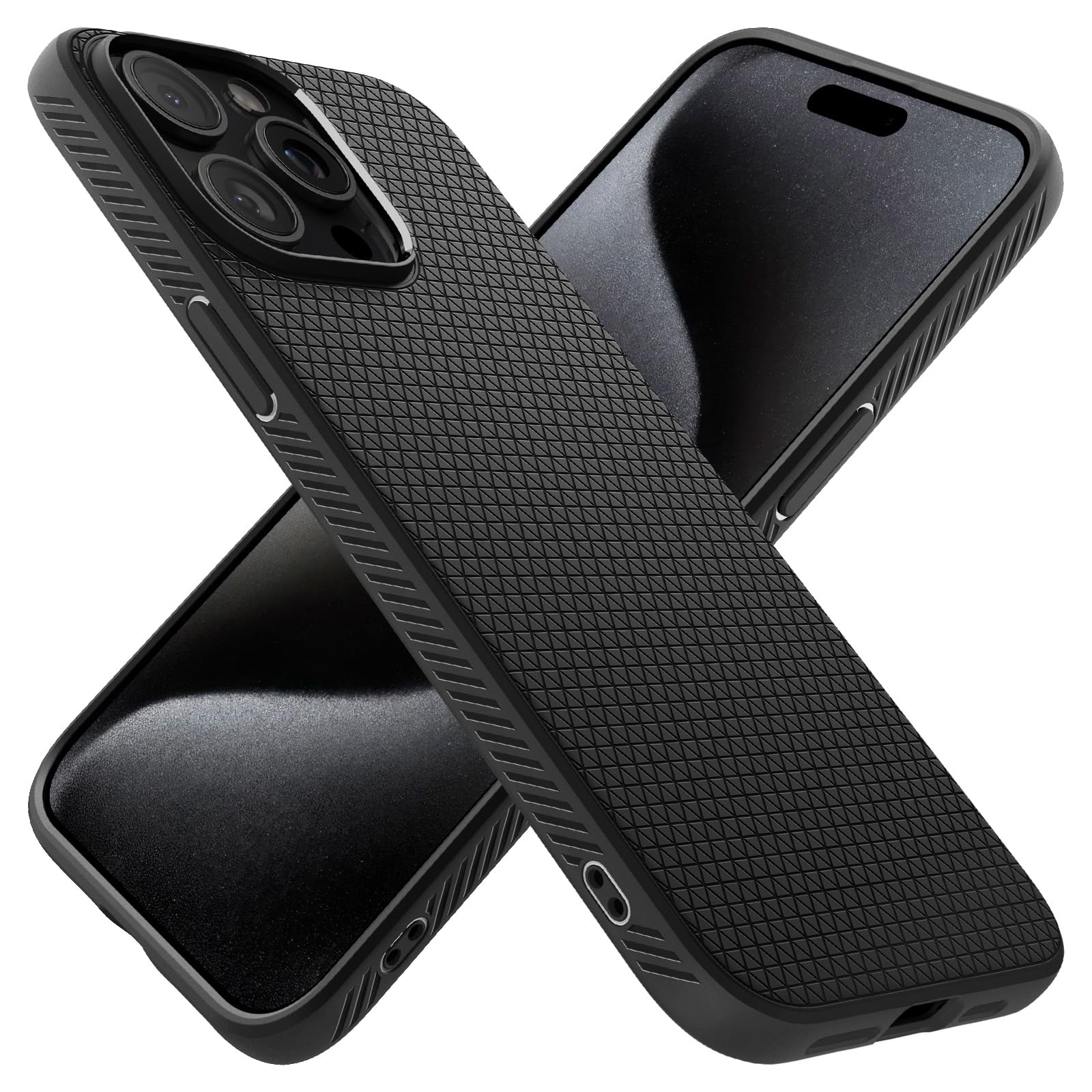 Spigen Liquid Air Designed for iPhone 15 Pro Case (2023) [Military-Grade Protection] - Matte Black