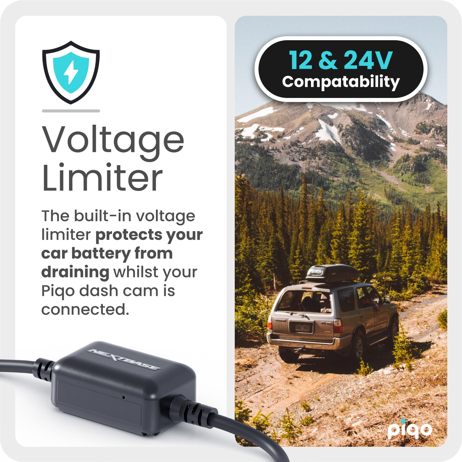 Nextbase Piqo Pro Install Cable Hardwire Kit, 1-Meter Cable, Easy Installation, Compatible With Piqo 1K