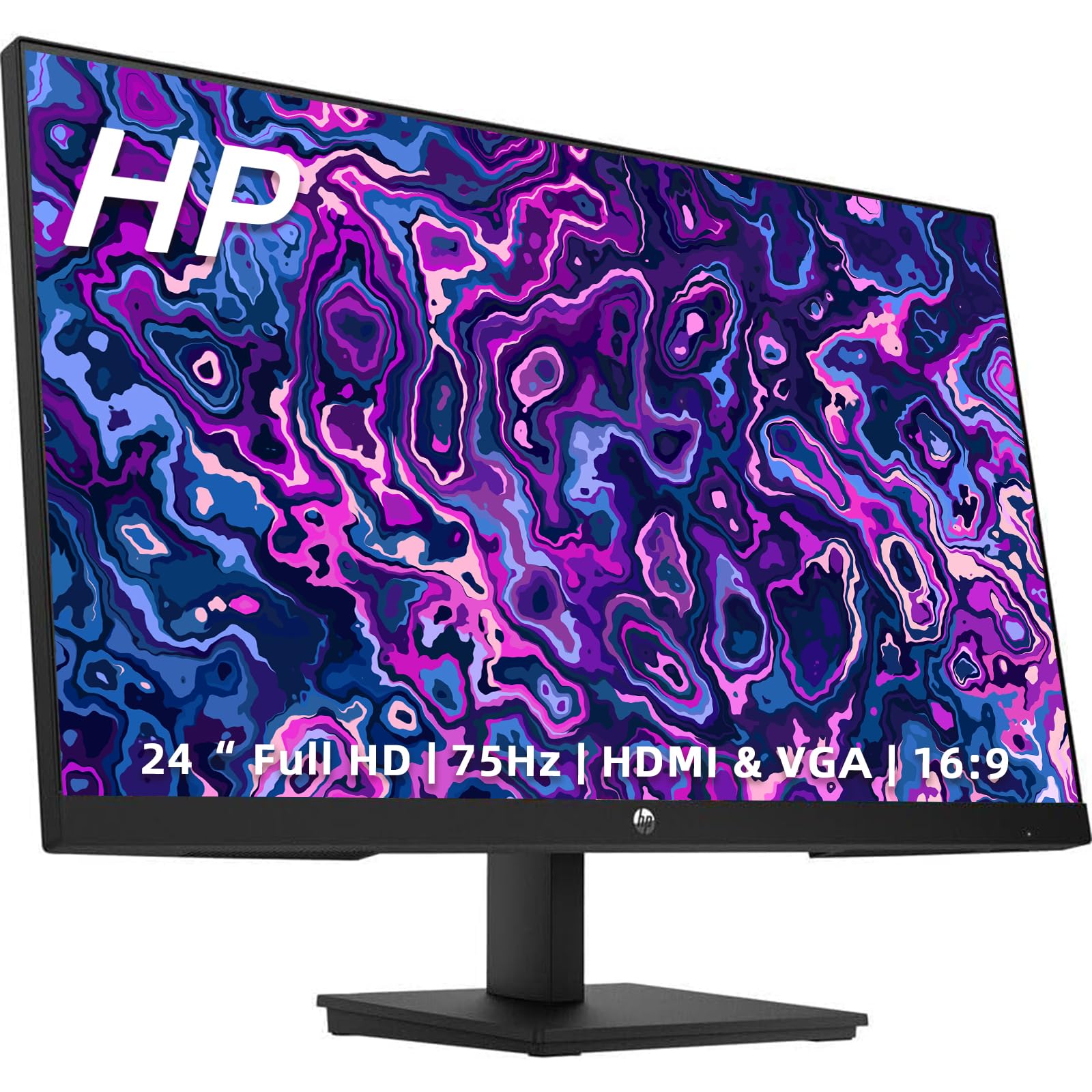 Hp 24'' Fhd Monitor - V24 Inch Ips Led Fhd (1920 X 1080)- Amd Freesync - Vesa, 16:9-75Hz Monitor, 4Ms Grey-To-Grey Response Time