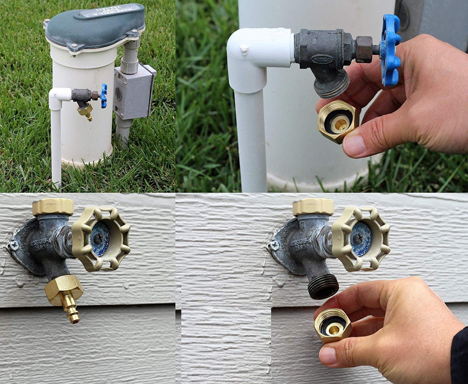 Lead Free Brass Winterize Sprinkler Systems Blowout Plug Quick Connect Air Compressor 1/4'' Adapter | Fits Garden Hose 3/4'' Thr