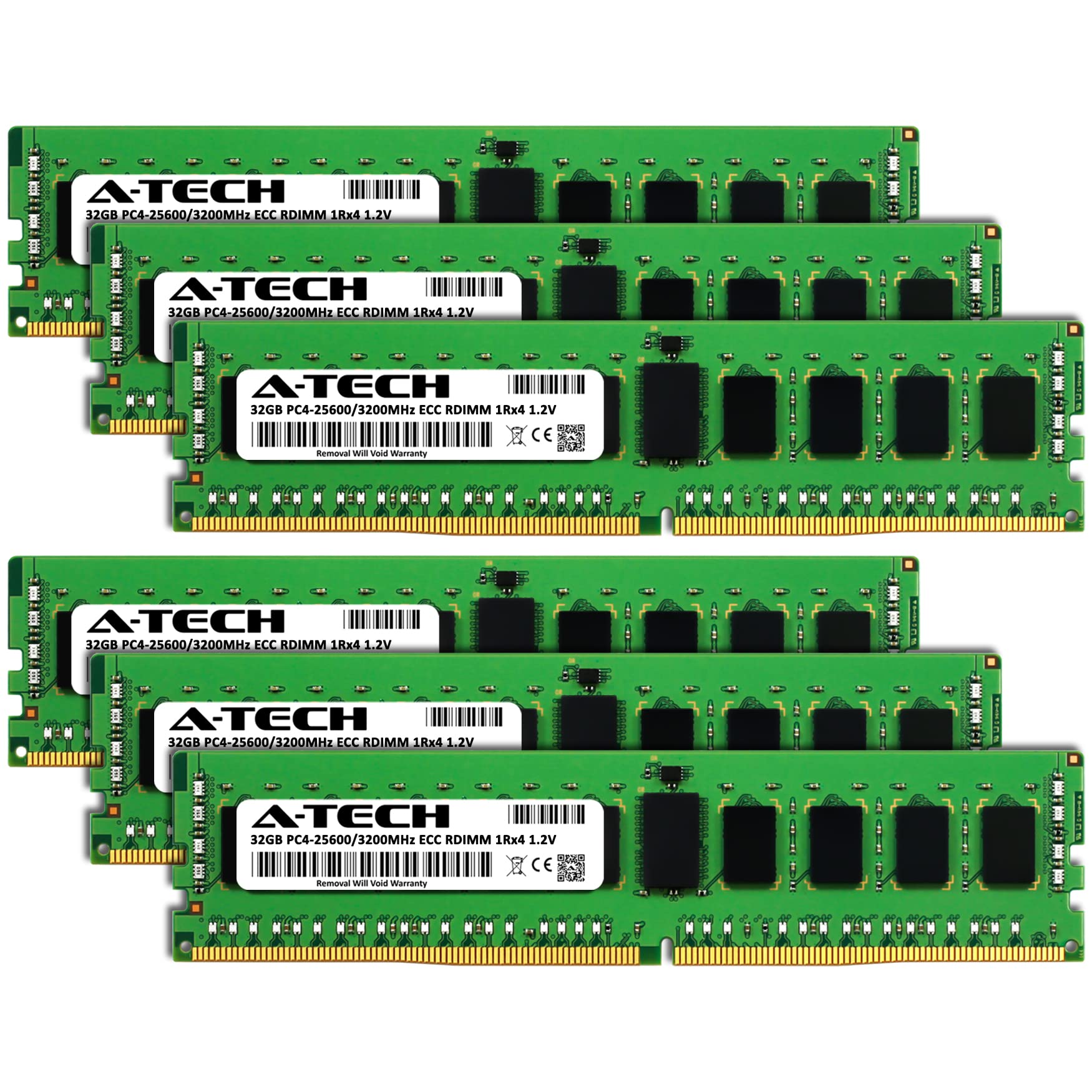 A Tech 256Gb Kit (8X32Gb) Ddr4 3200Mhz Pc4 25600 Ecc Rdimm 1Rx4 1.2V Single Rank Ecc Registered Dimm 288 Pin Server & Workstatio