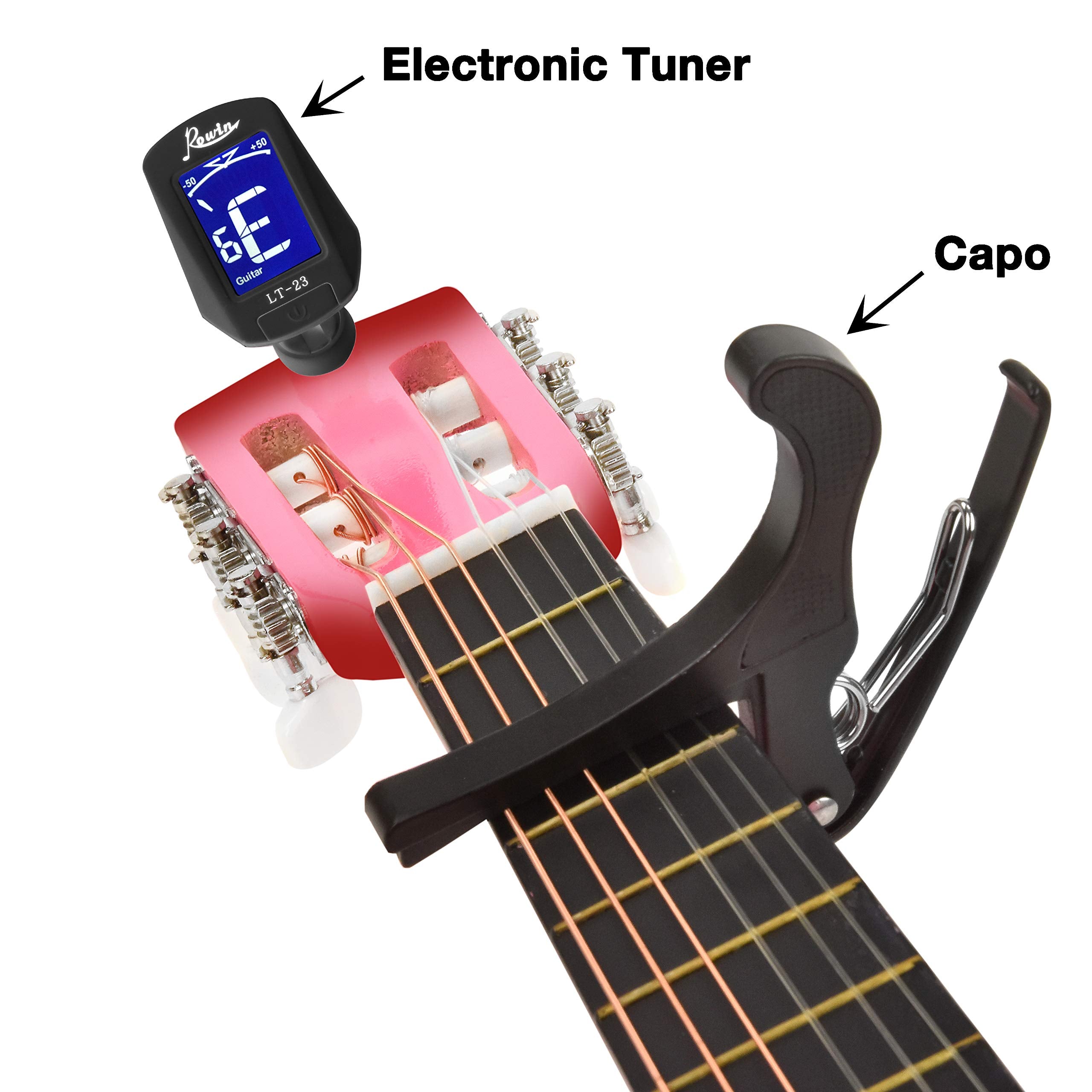 30'' Wood Guitar With Case And Accessories For Kids/Girls/Boys/Beginners (Pink Gradient)