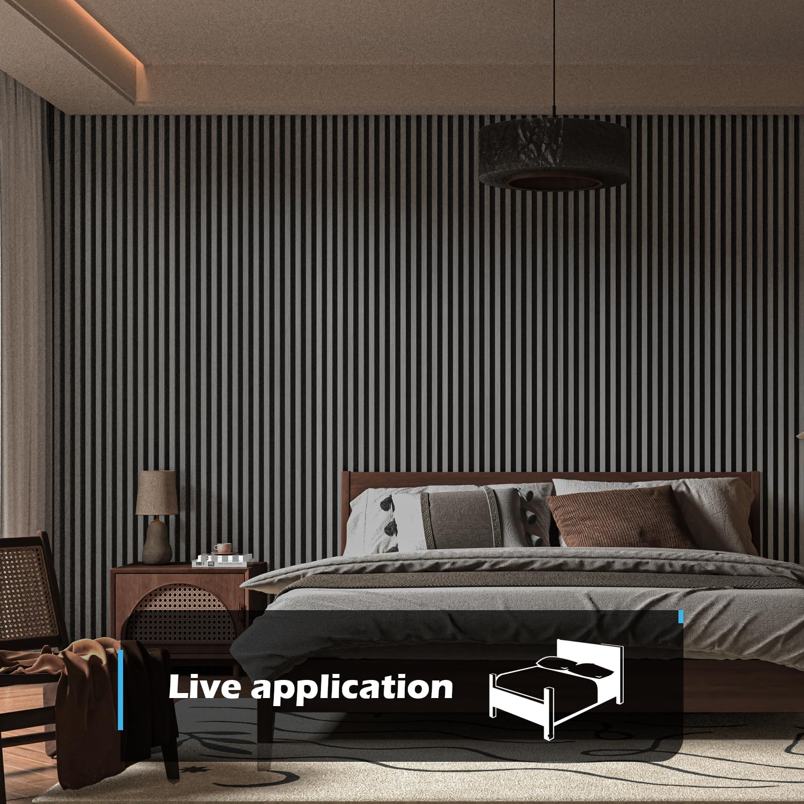 Art3D 2-Pack 108 X 12 Acoustic Wood Panels For Wall, Soundproof Wood Slat Panel For Wall And Ceiling, 3D Fluted Sound Absorbing