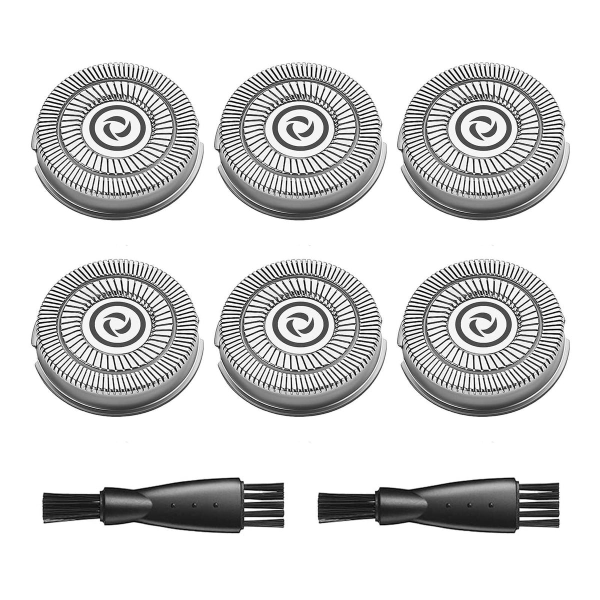 6 Pack Electric Razor Replacement Blades For Pritech Electric Shaver Rsm 1505 Replacement Heads, 2 Cleaning Brush