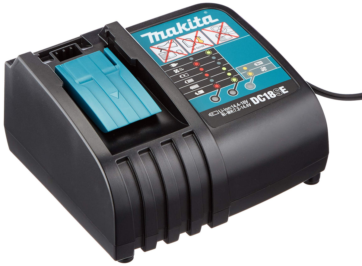 Makita Dc18Se 18 Volt Li Ion Nickel Metal Hydride Optimum Automotive Charger, Blue