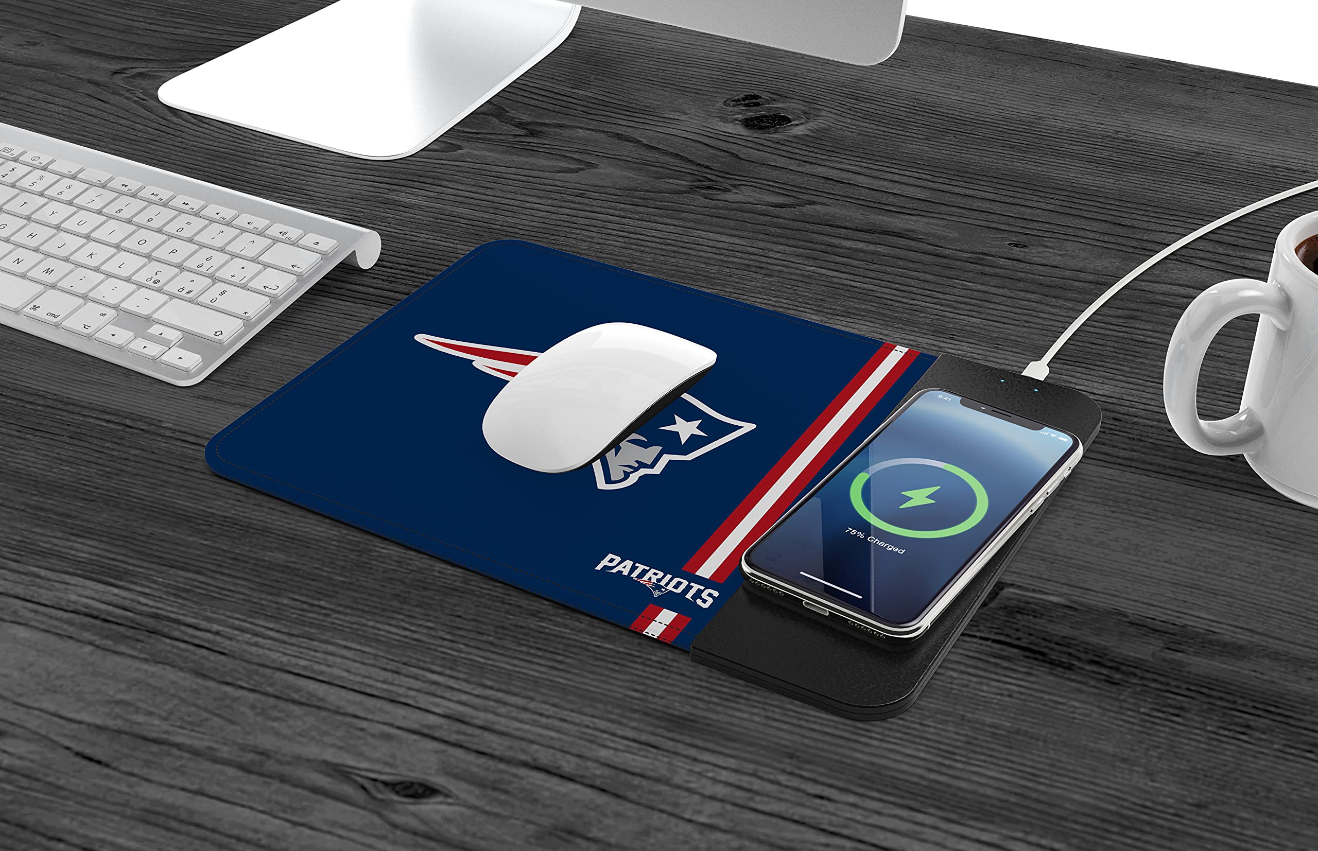 Soar Nfl Wireless Charging Mouse Pad, New England Patriots
