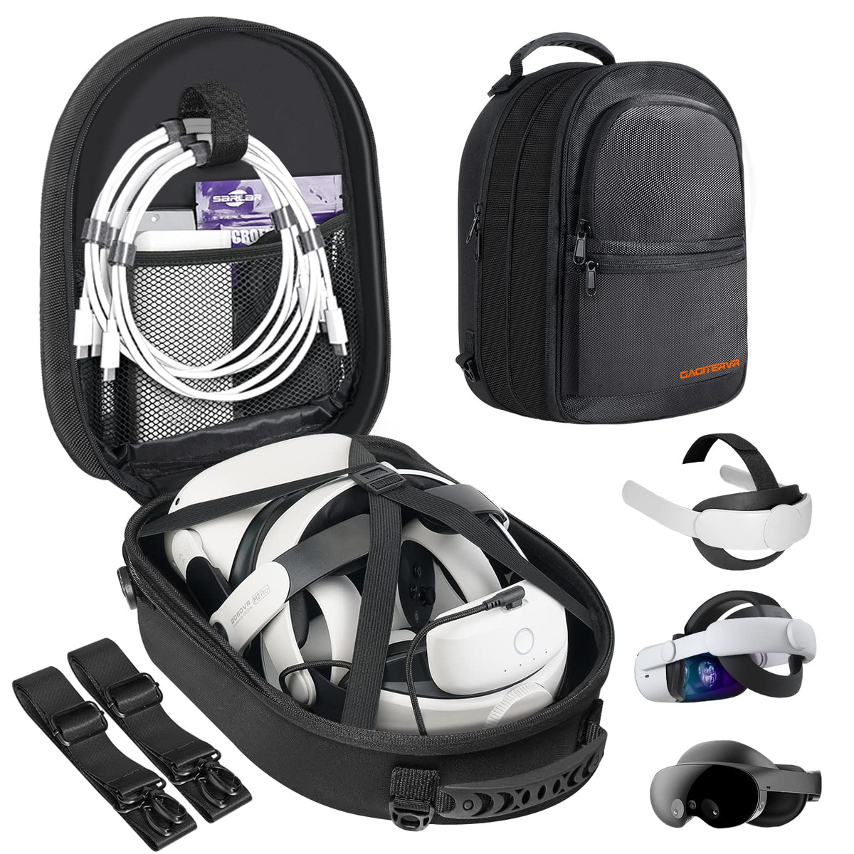 Carrying Case For Oculus Meta Quest 2/Quest Pro And Accessories, Expandable Capacity Generic Compatible With Kiwi Design/Bobovr 