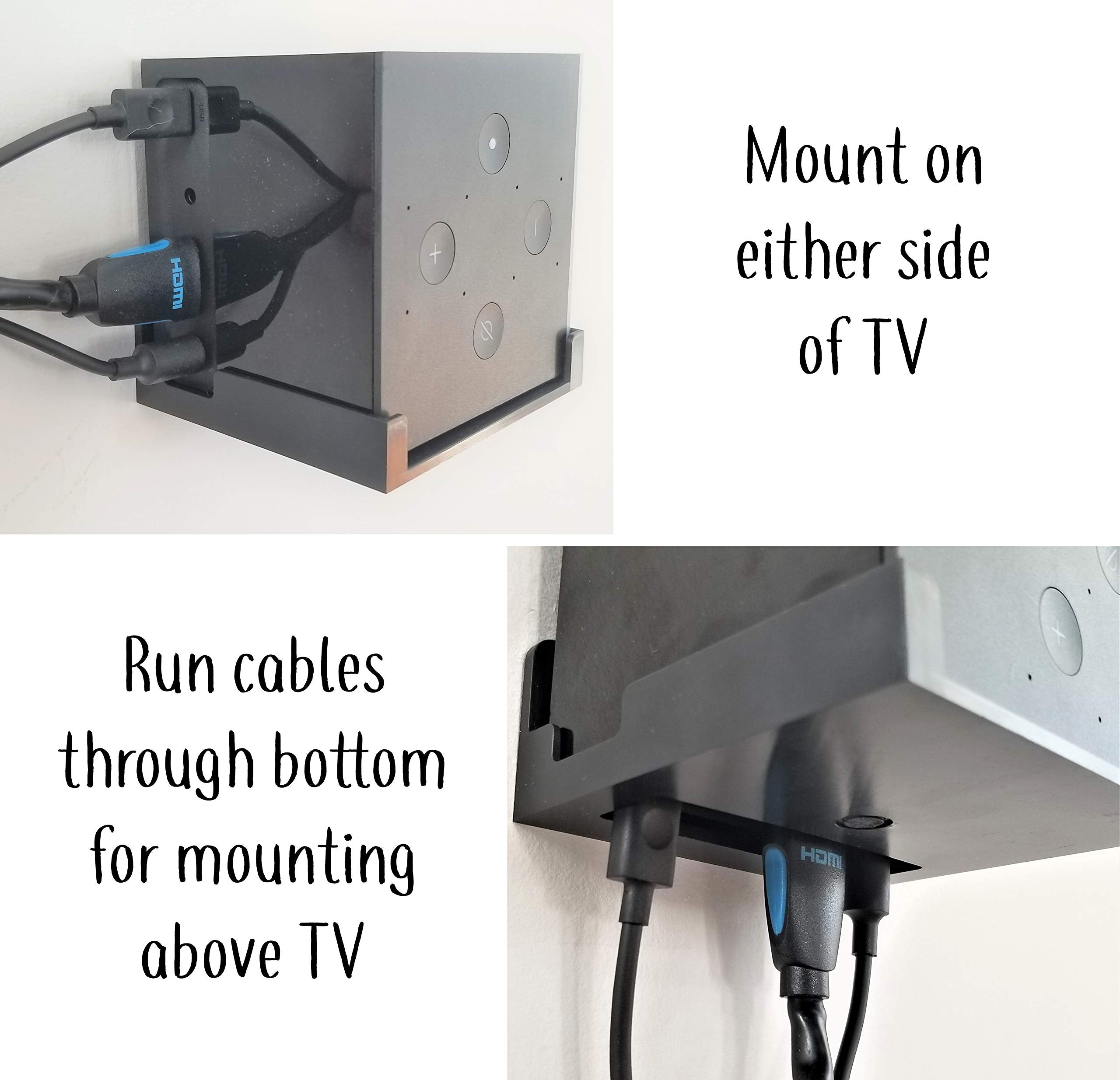 Dot Genie Easy Hanging Fire Tv Cube Wall Mount (Fits 1St & 2Nd Gen And New 3Rd Gen Fire Tv Cube) | Updated For More Support | Totally Hides Cords | Improves Visibility | Quick Install