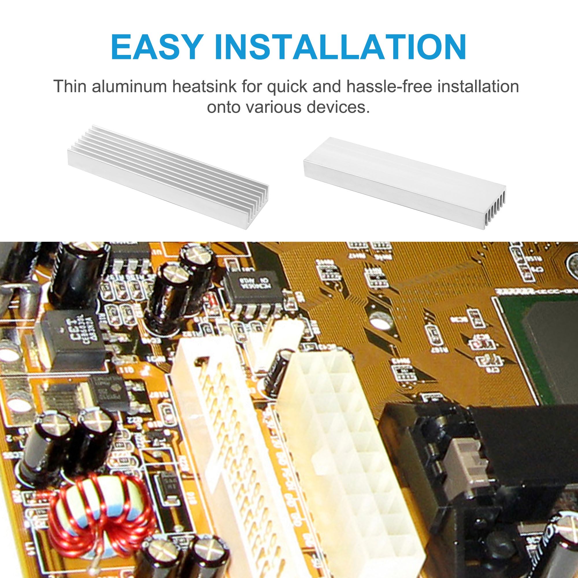 Uxcell 5 Pcs Aluminum Heat Sink, Silver Tone Aluminium Radiator Heatsink Cooling Fins Cooler For Led Amplifier Transistor Ic Mod