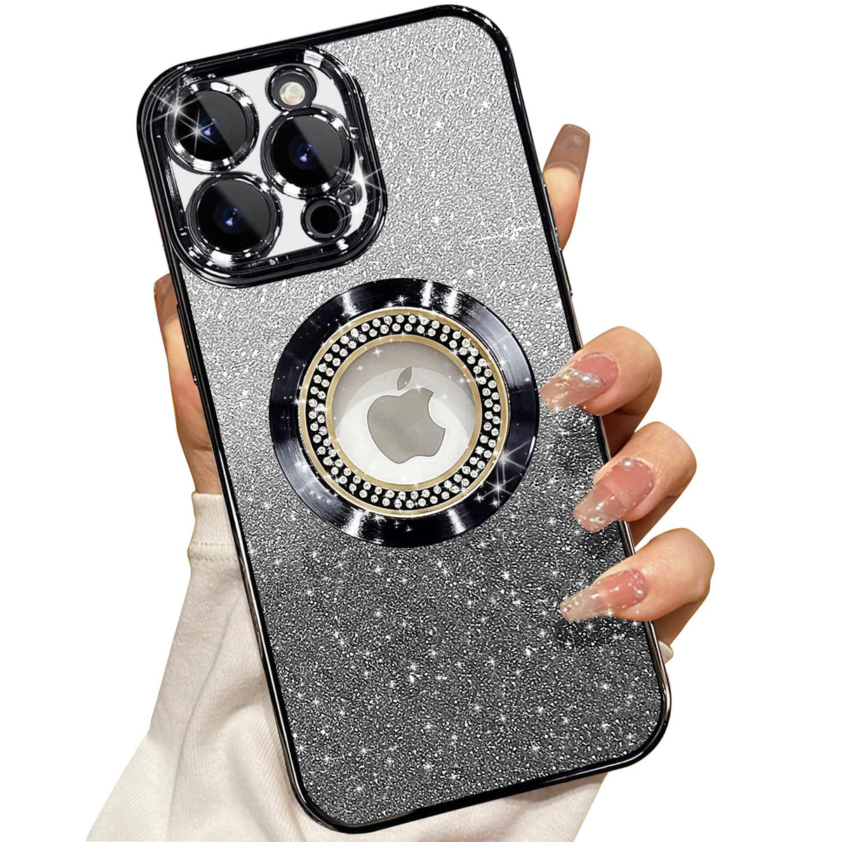Misscase For Iphone 12 Pro Max Magnetic Glitter Case Compatible With Magsafe,Full Protection Slim Shockproof Anti Scratch Case W