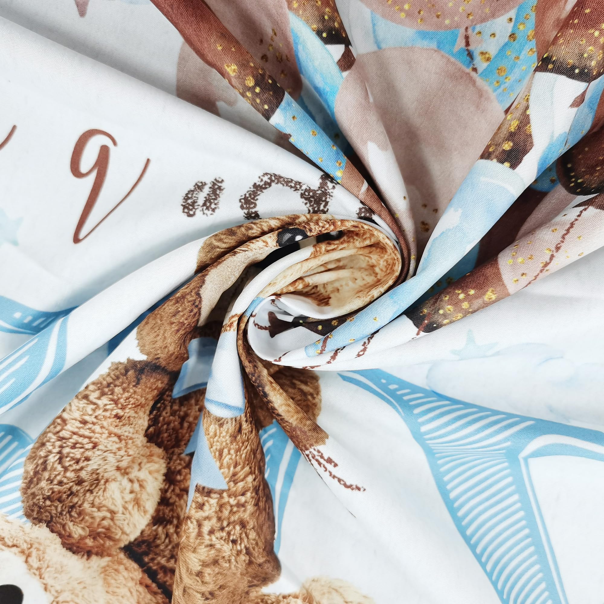 Imirell Boys Bear Baby Shower Backdrop 7Wx5H Feet It'S A Boy Lovely Cute Brown Blue Balloons Cartoon Polyester Fabric Kids Newbo