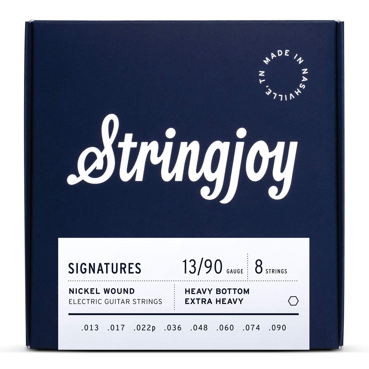 Stringjoy Hvy138 8 String Signatures Nickel Electric Guitar Strings, (Heavy Bottom Extra Heavy Gauge, 13-90)