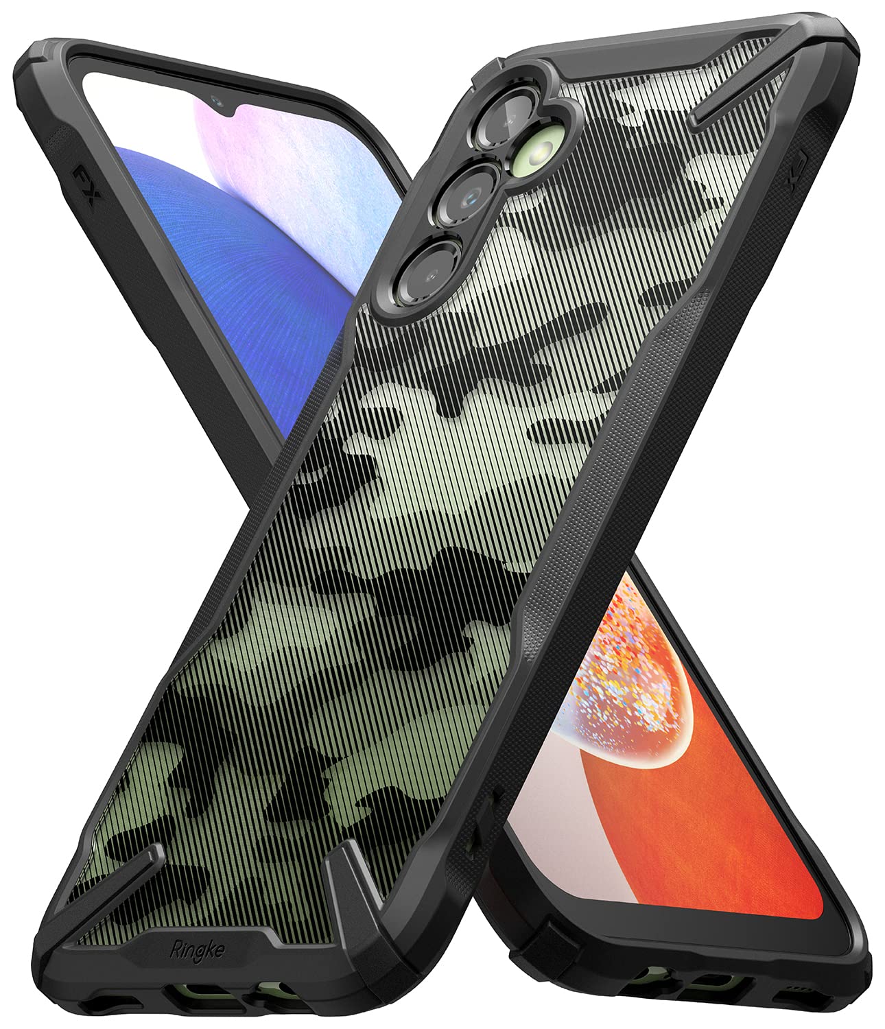 Ringke Fusion-X [Military Design] Compatible with Samsung Galaxy A14 Case (4G and 5G), Camouflage Hard Back Cover Shockproof Pro