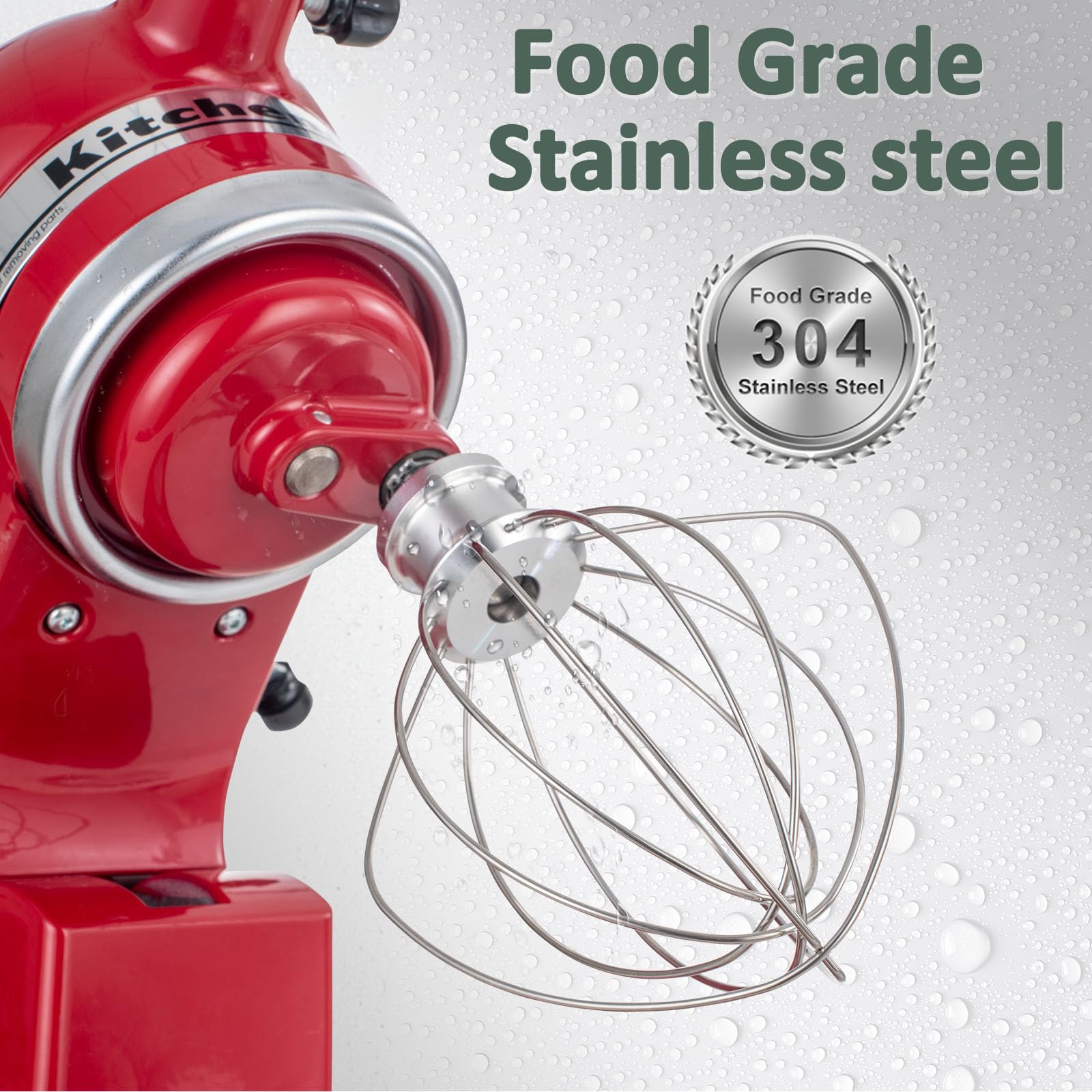 K45Ww Stainless Steel Wire Whip For Kitchenaid,Attachment For Kitchen Aid 4.5 And 5 Quart Tilt Head Stand Mixer